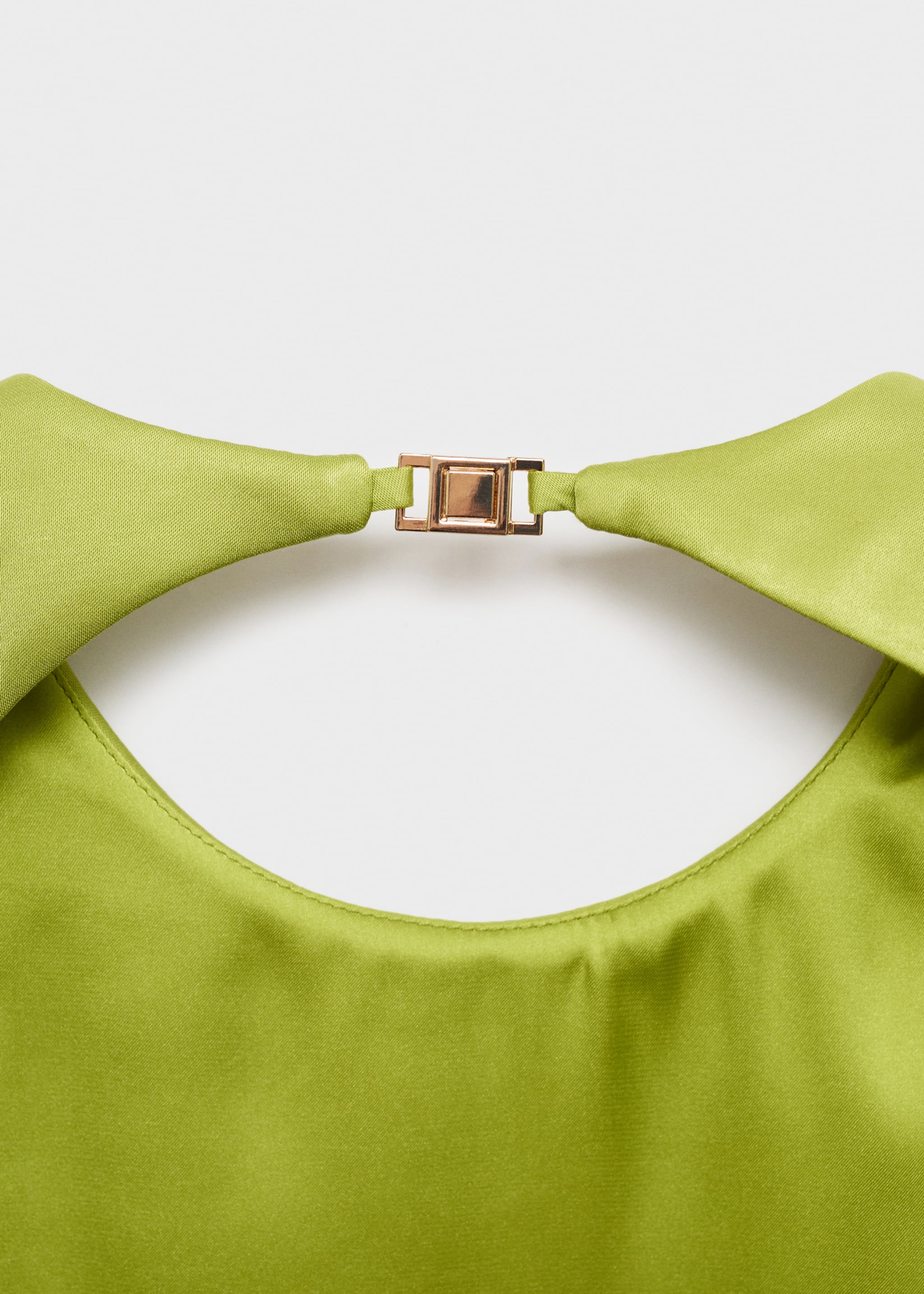 Open-back satin-effect dress - Details of the article 0, Green. Ref: 17054789-01.