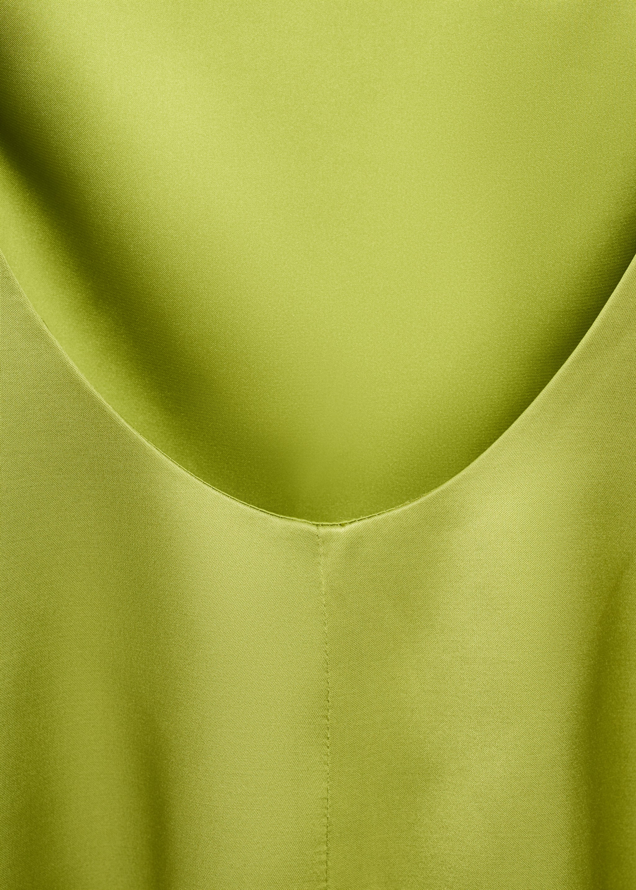 Open-back satin-effect dress - Details of the article 8, Green. Ref: 17054789-01.