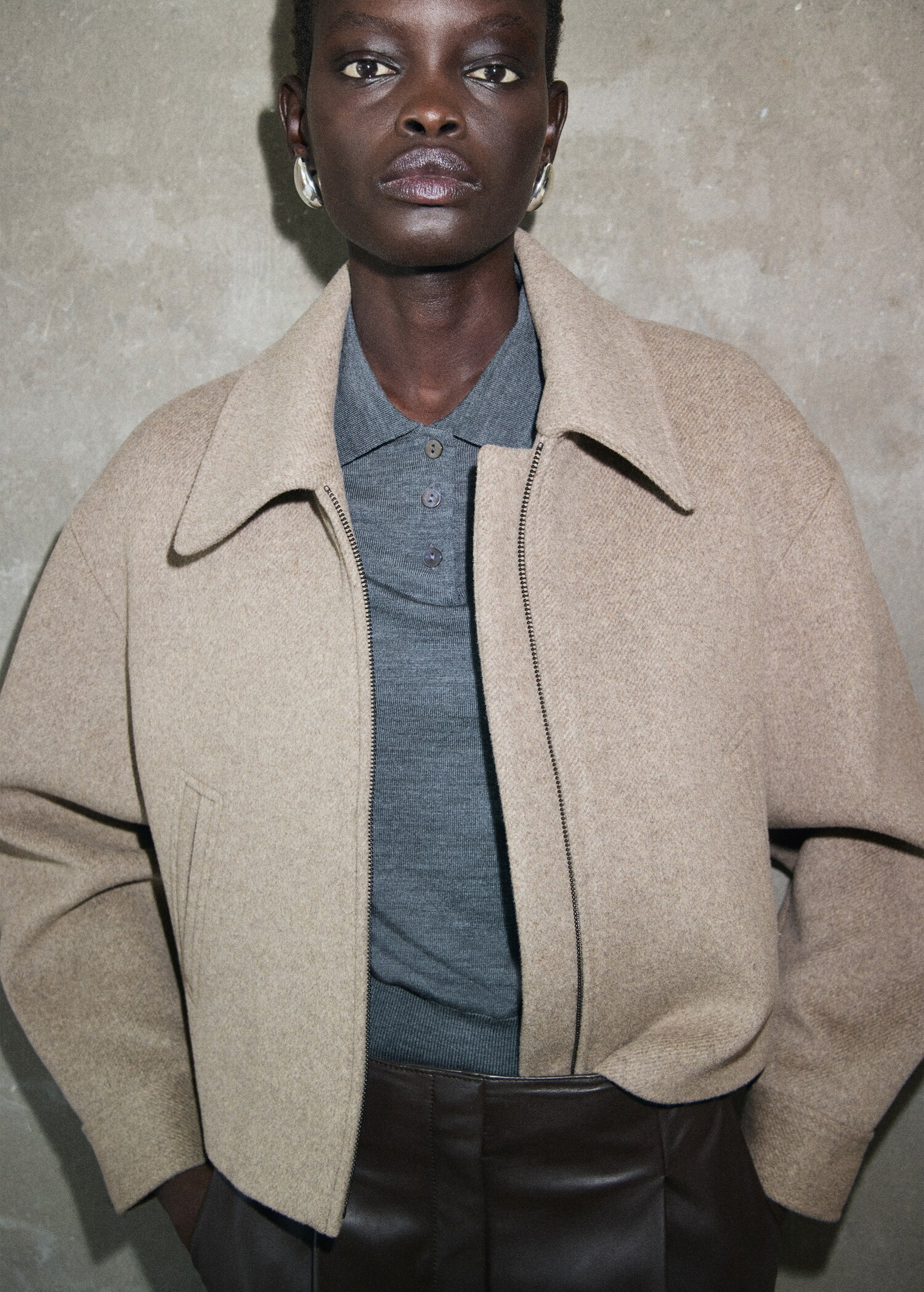 Wool bomber jacket - Medium plane