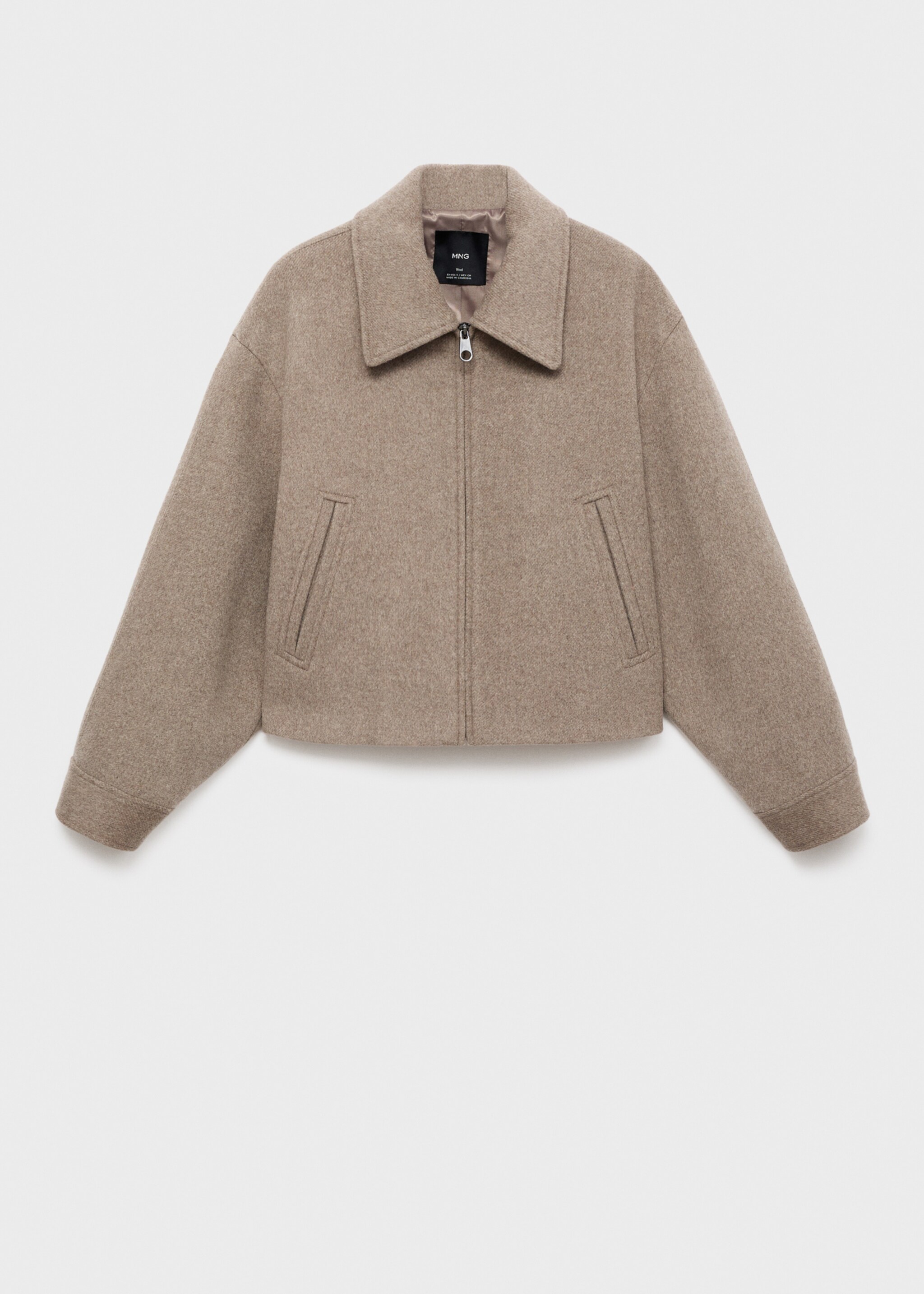 Wool bomber jacket - Article without model, Sand. Ref: 17055789-01.