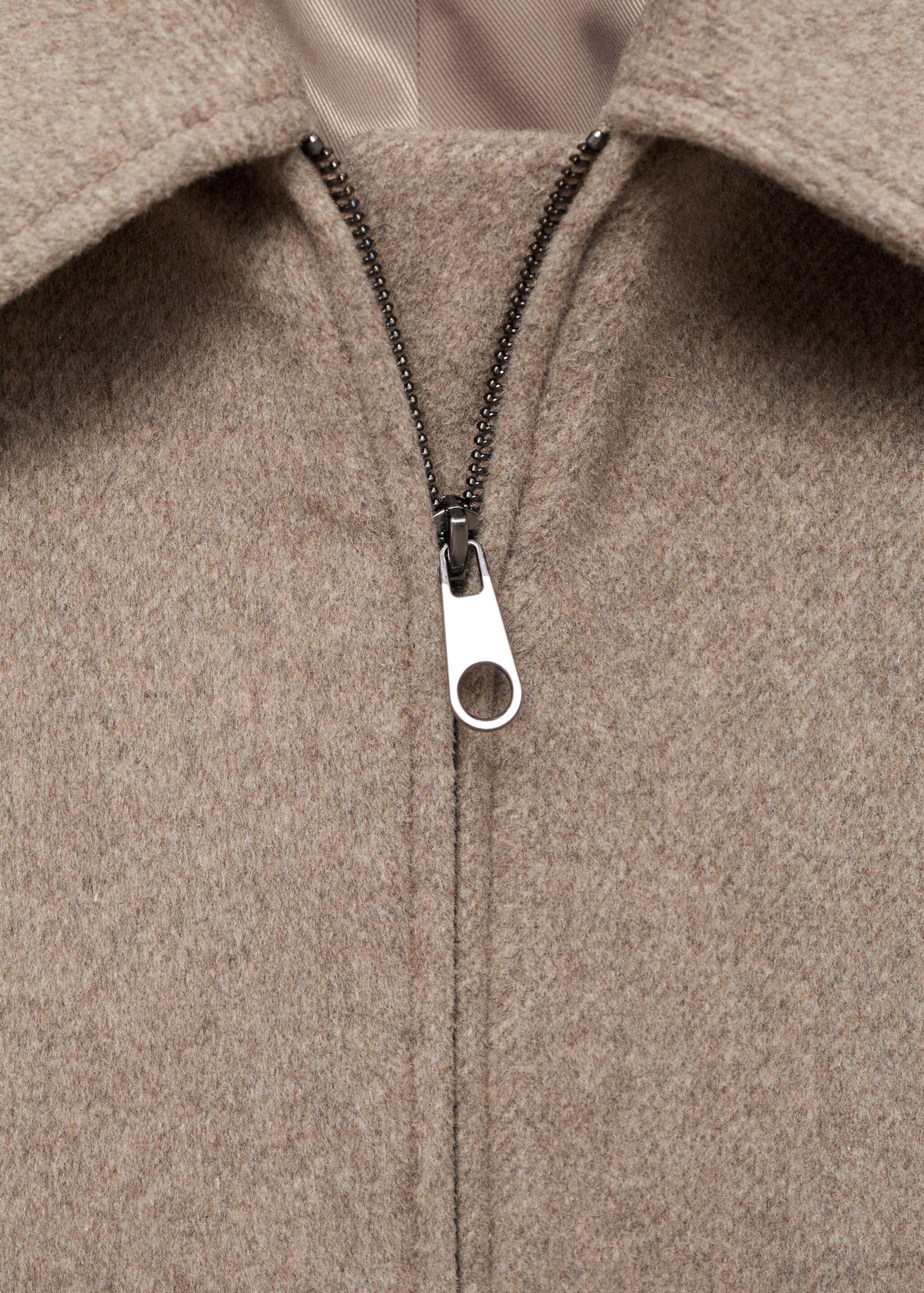 Wool bomber jacket - Details of the article 0, Sand. Ref: 17055789-01.