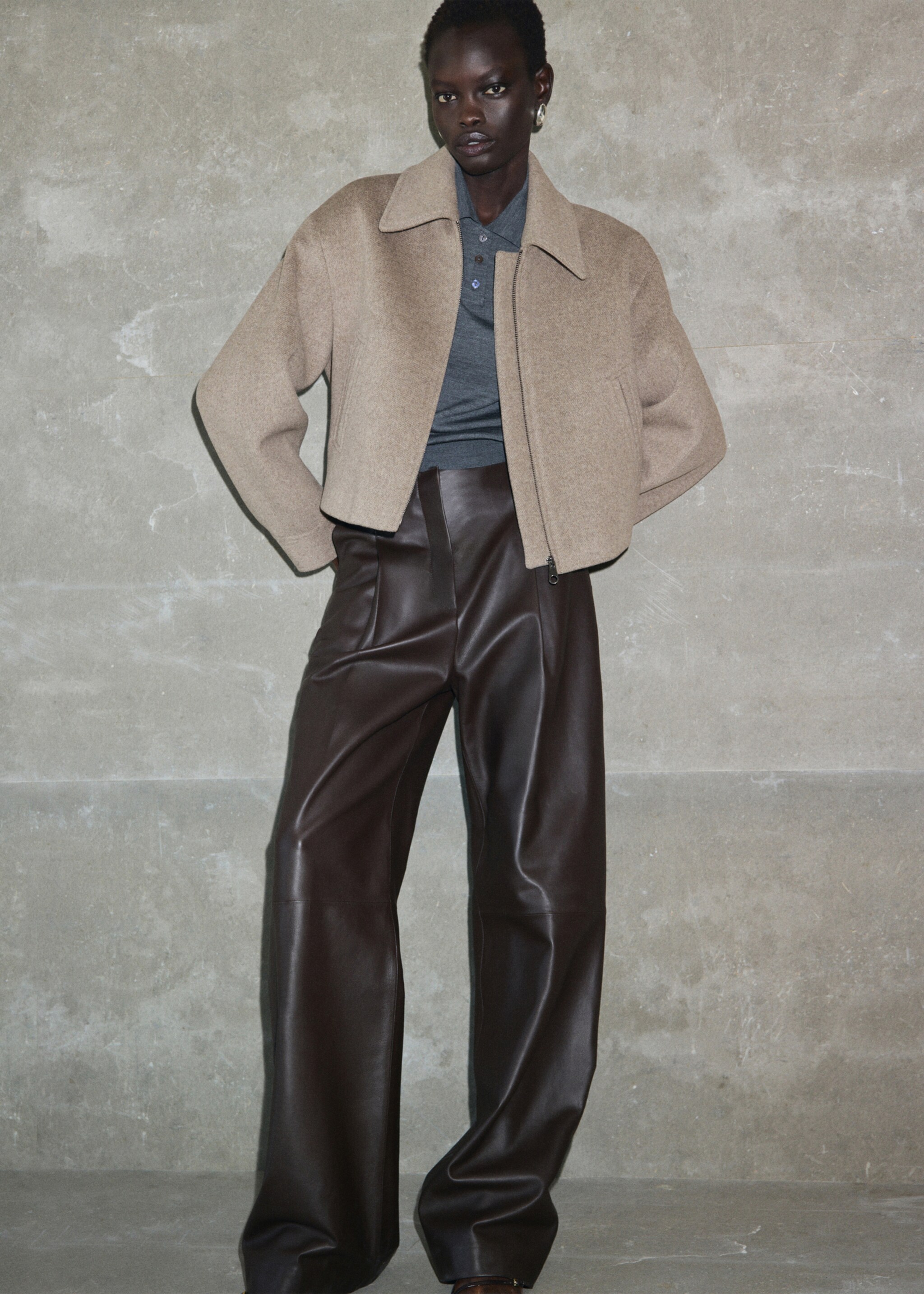 Wool bomber jacket - General plane, Sand. Ref: 17055789-01.