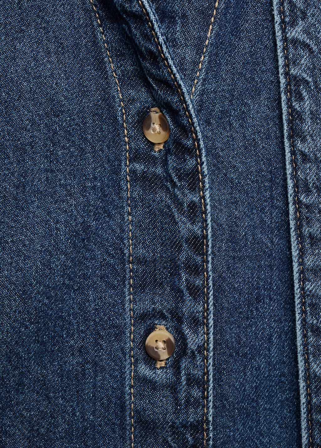 Denim shirt with bow