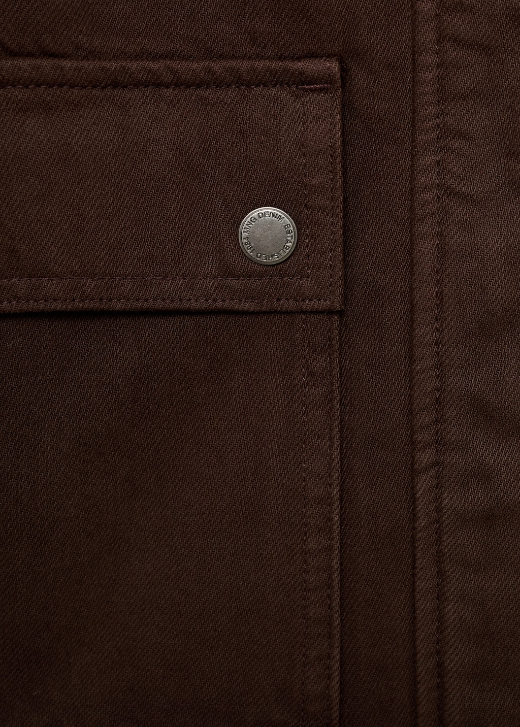 Denim parka with faux-effect collar