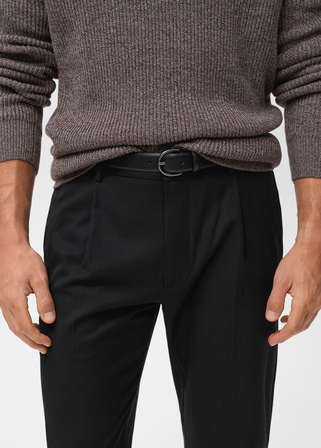 Regular-fit pleated flannel pants