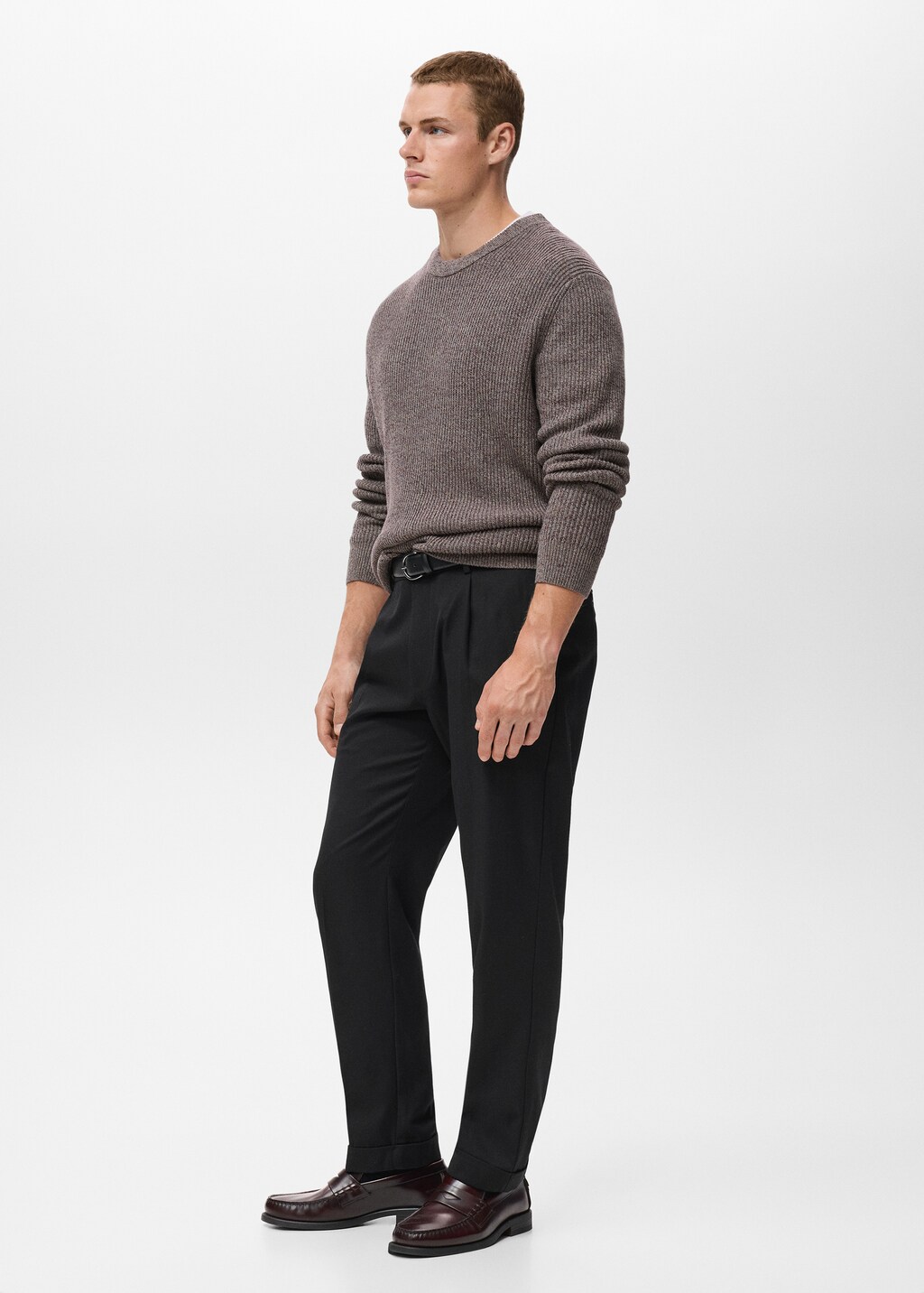 Regular-fit pleated flannel pants