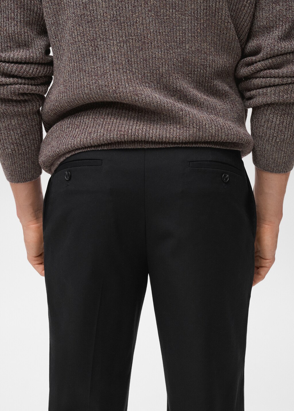 Regular-fit pleated flannel pants