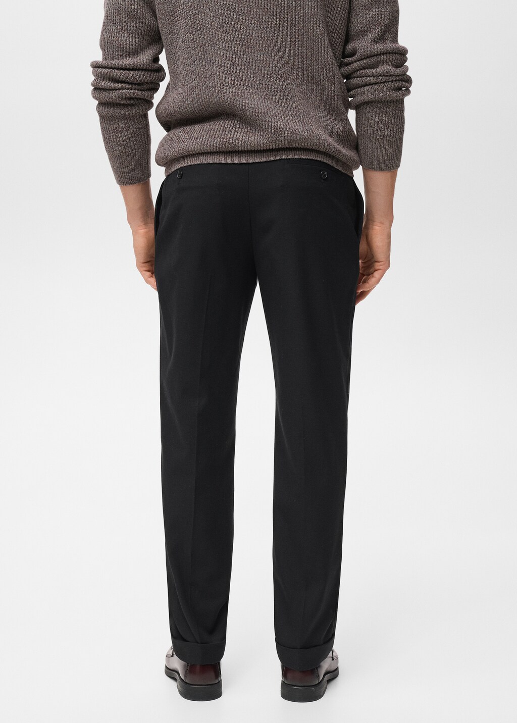 Regular-fit pleated flannel pants