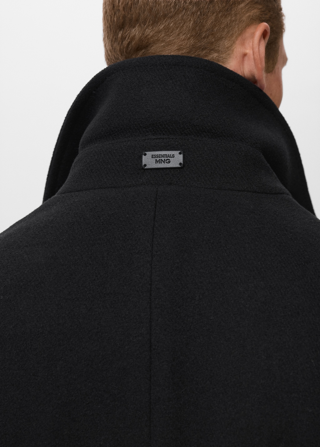 Wool double-breasted coat with buttons