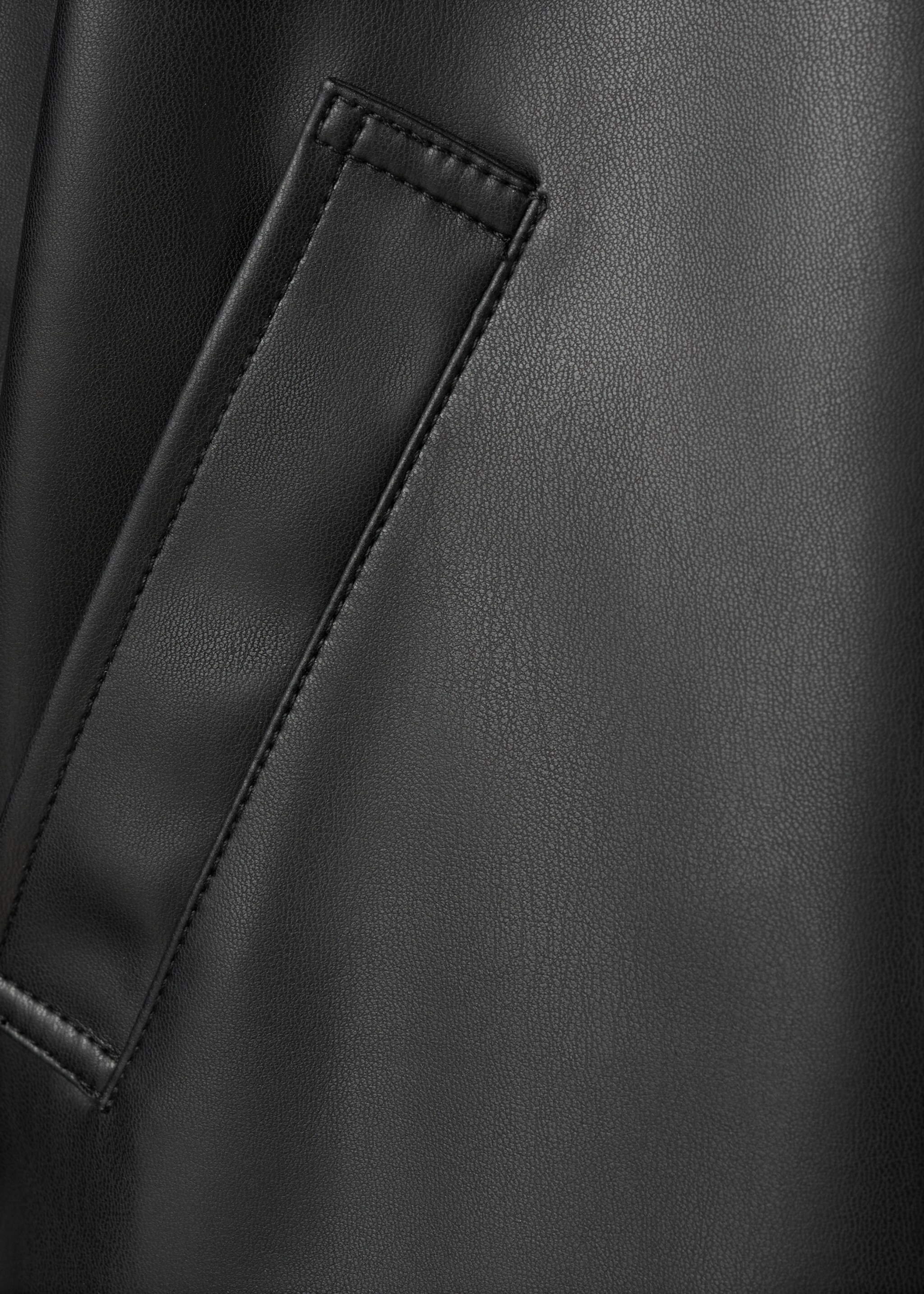 Faux-effect jacket - Details of the article 0, Black. Ref: 17058284-01.