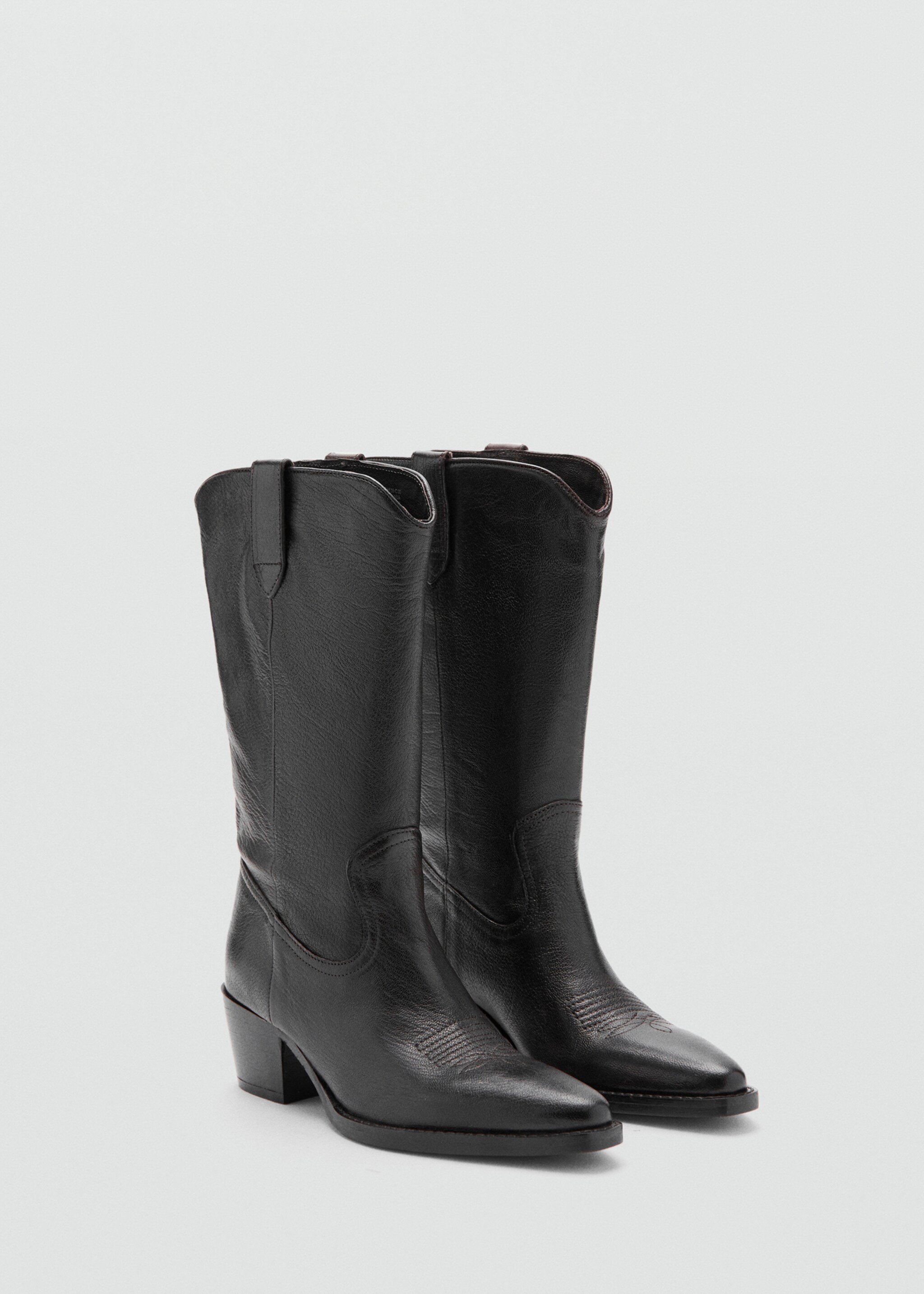 Botín piel punta - Plano medio, Chocolate. Ref: 17058635-01.