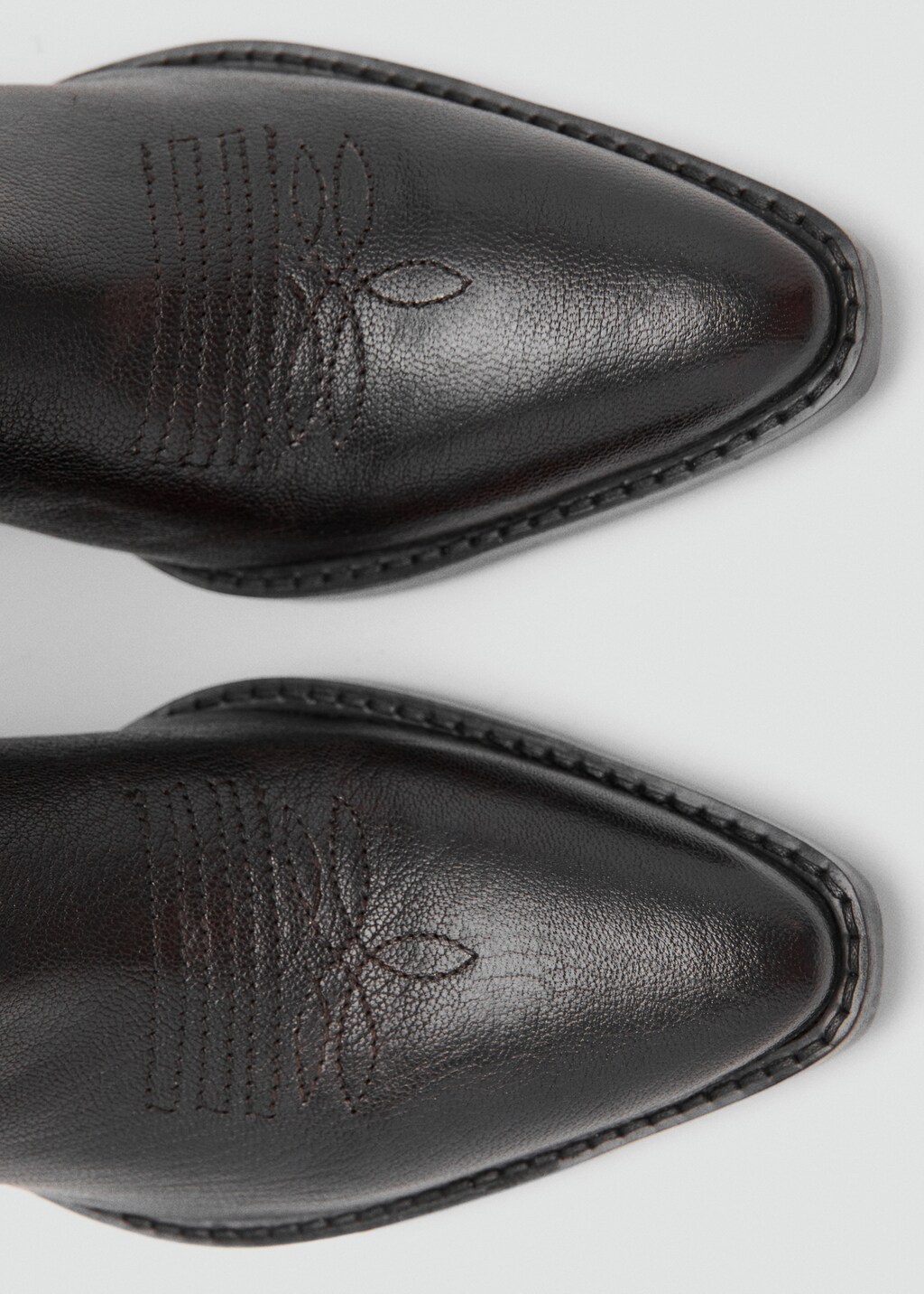 Leather pointed ankle boots