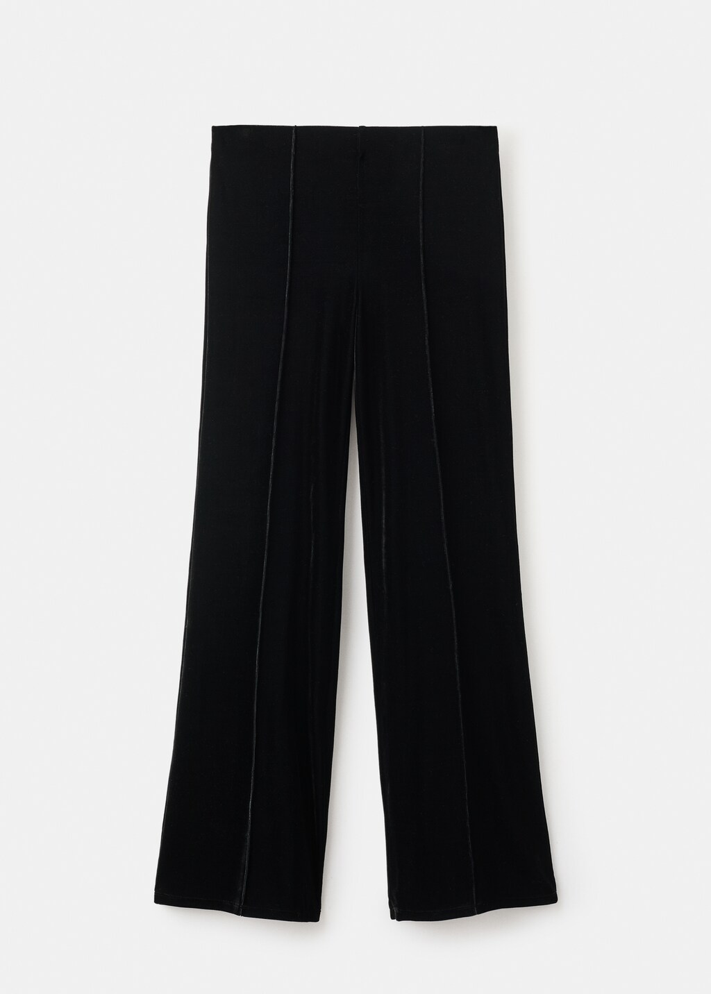 Velvet pants with seam detail