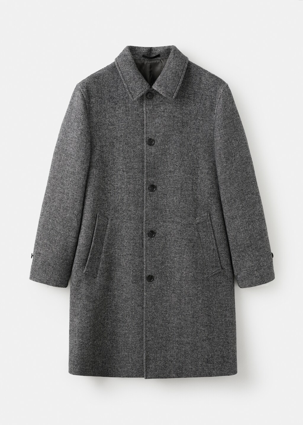 Herringbone wool-blend coat