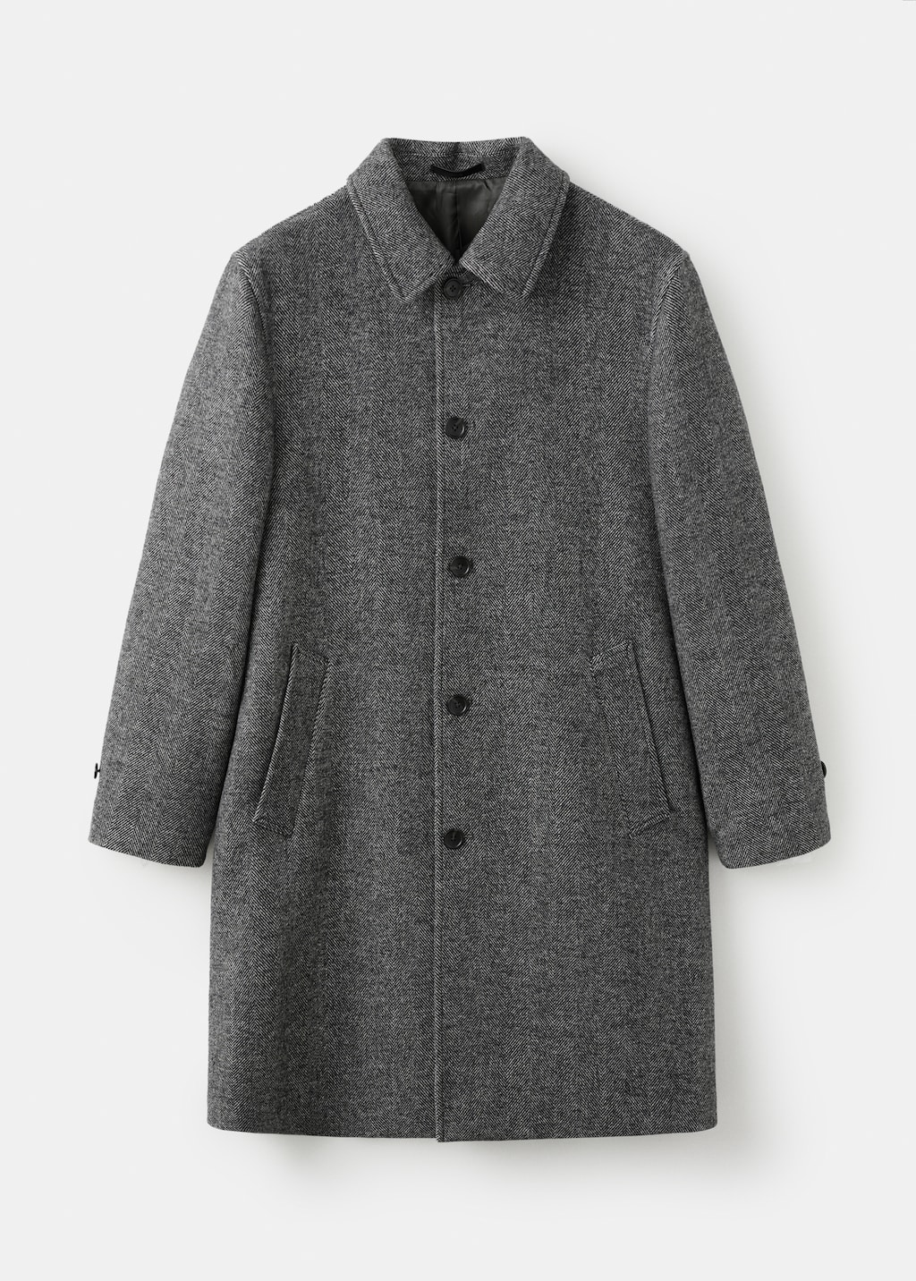 Herringbone wool-blend coat
