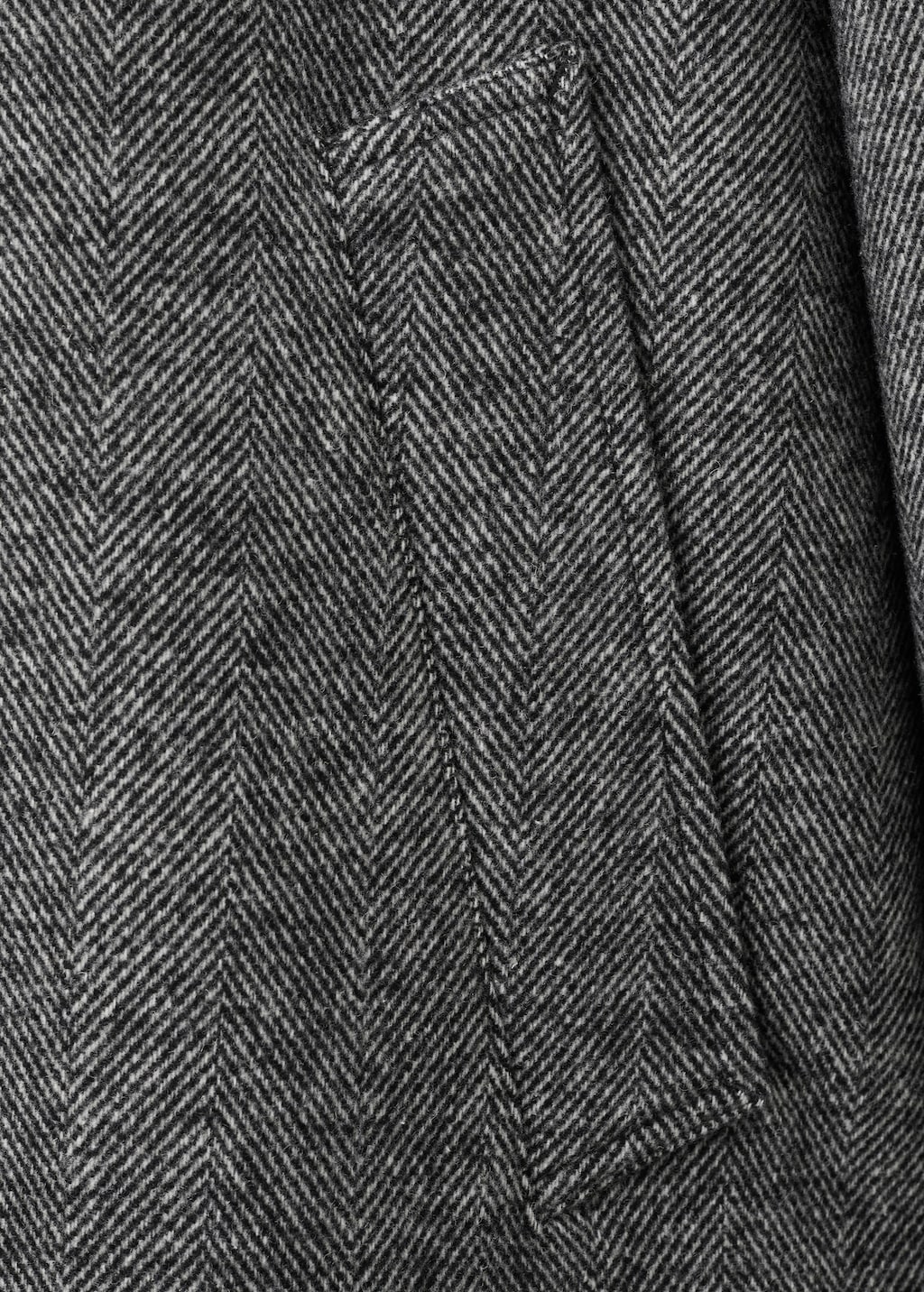 Herringbone wool-blend coat