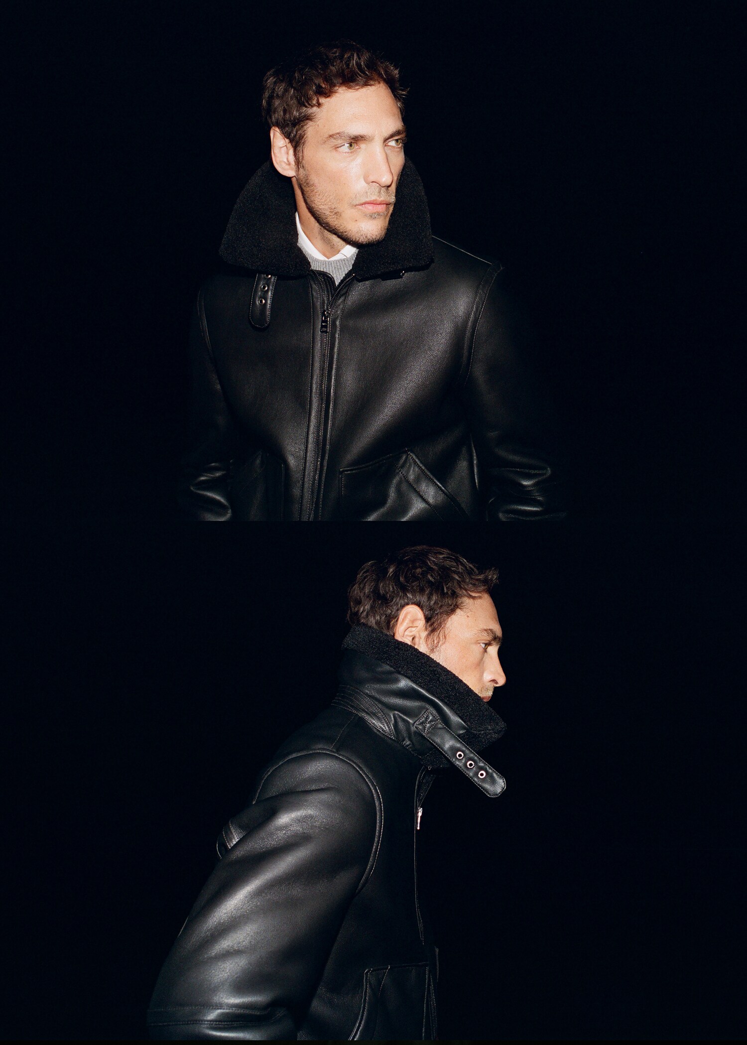 Faux-leather fleece jacket - Details of the article 5