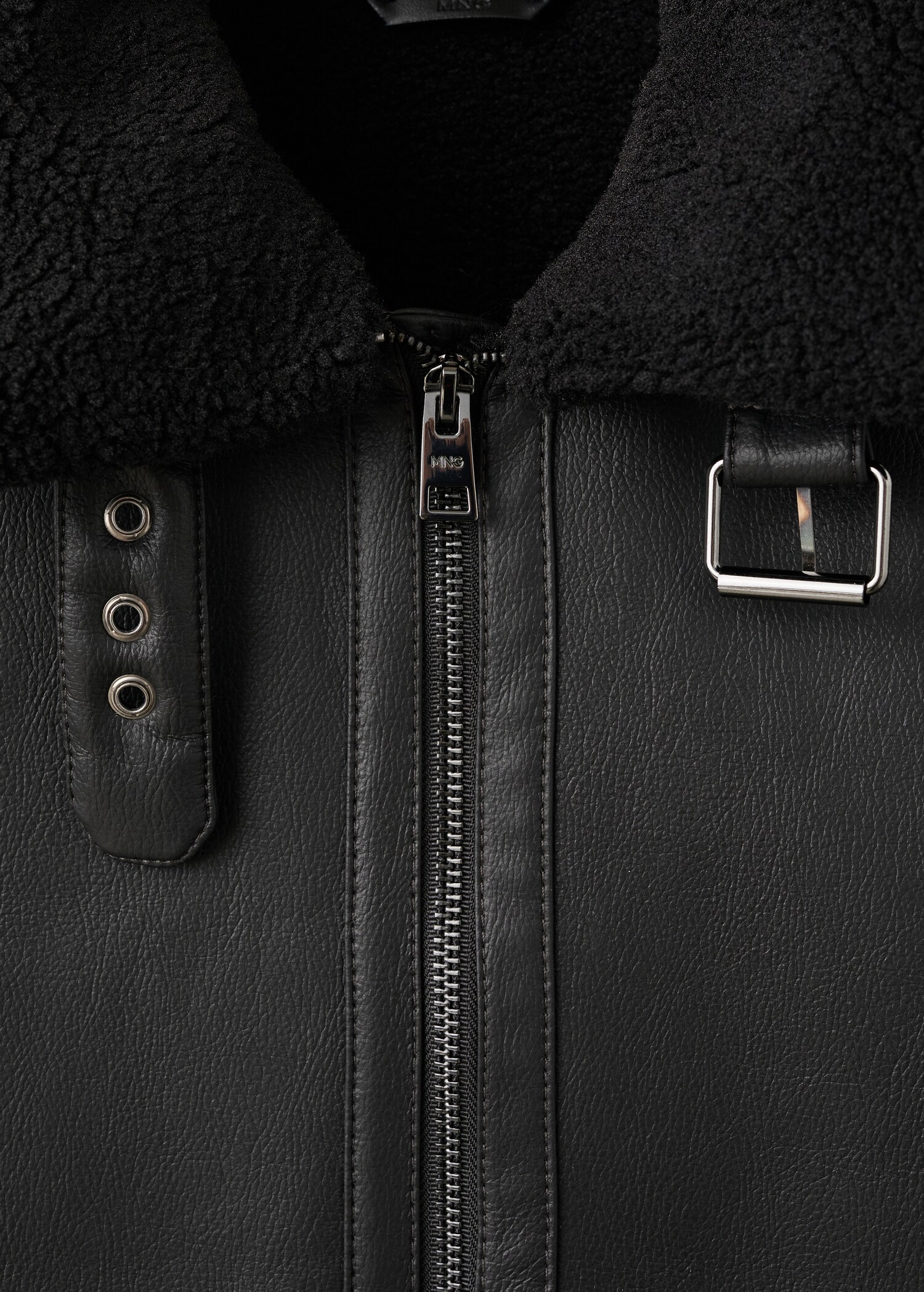 Faux-leather fleece jacket - Details of the article 8