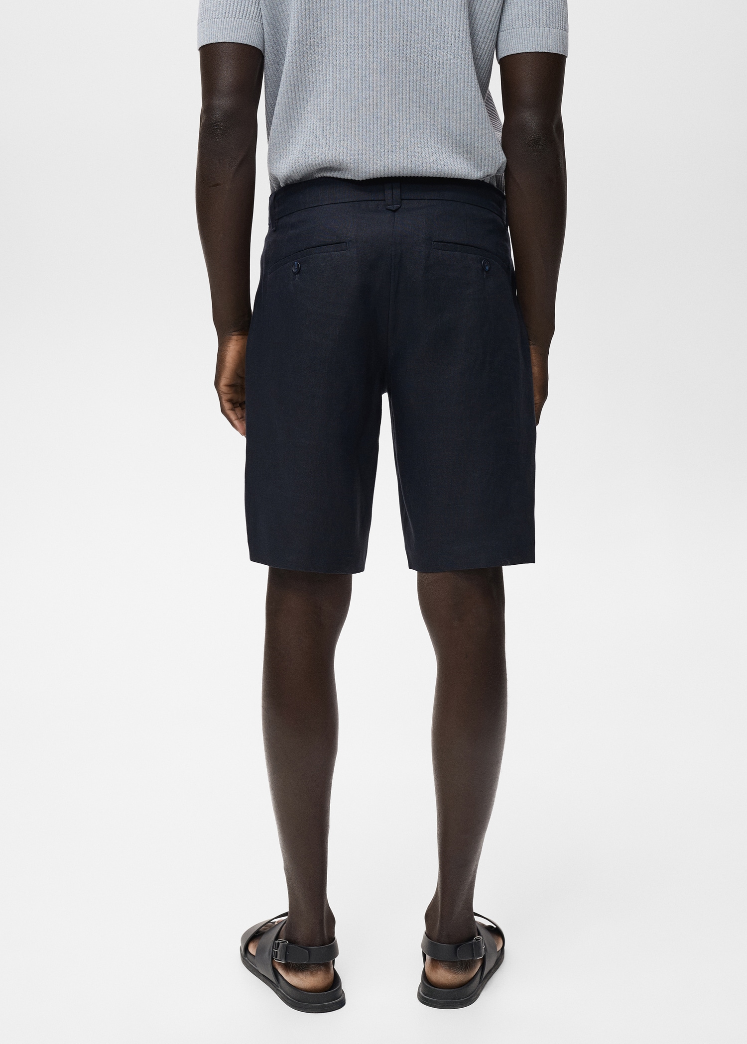 Bermuda slim-fit 100 % lin - Verso de l’article