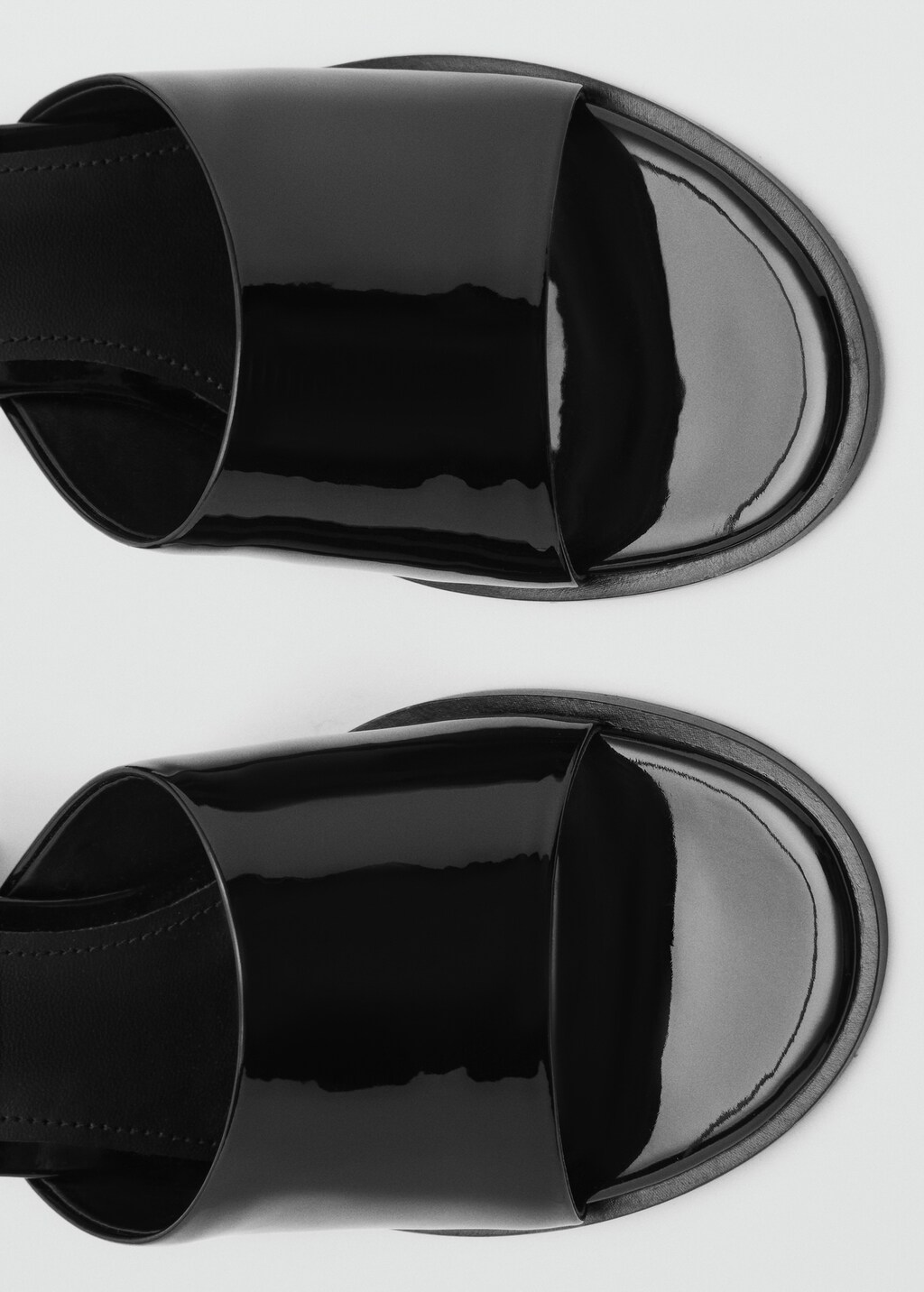 Patent leather high-heeled sandals