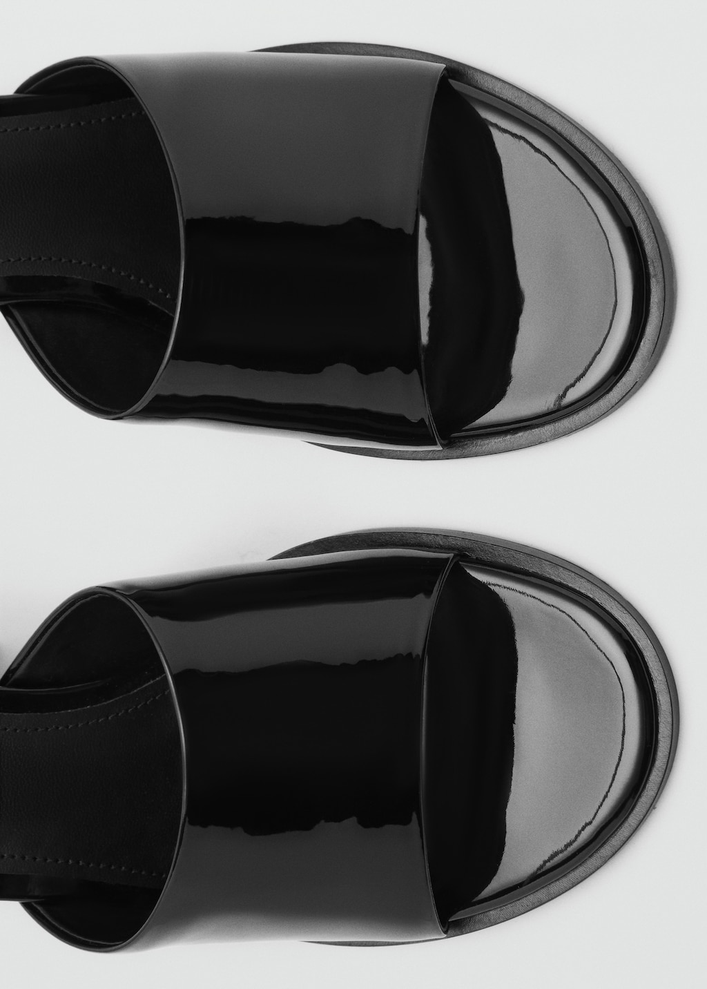 Patent leather high-heeled sandals