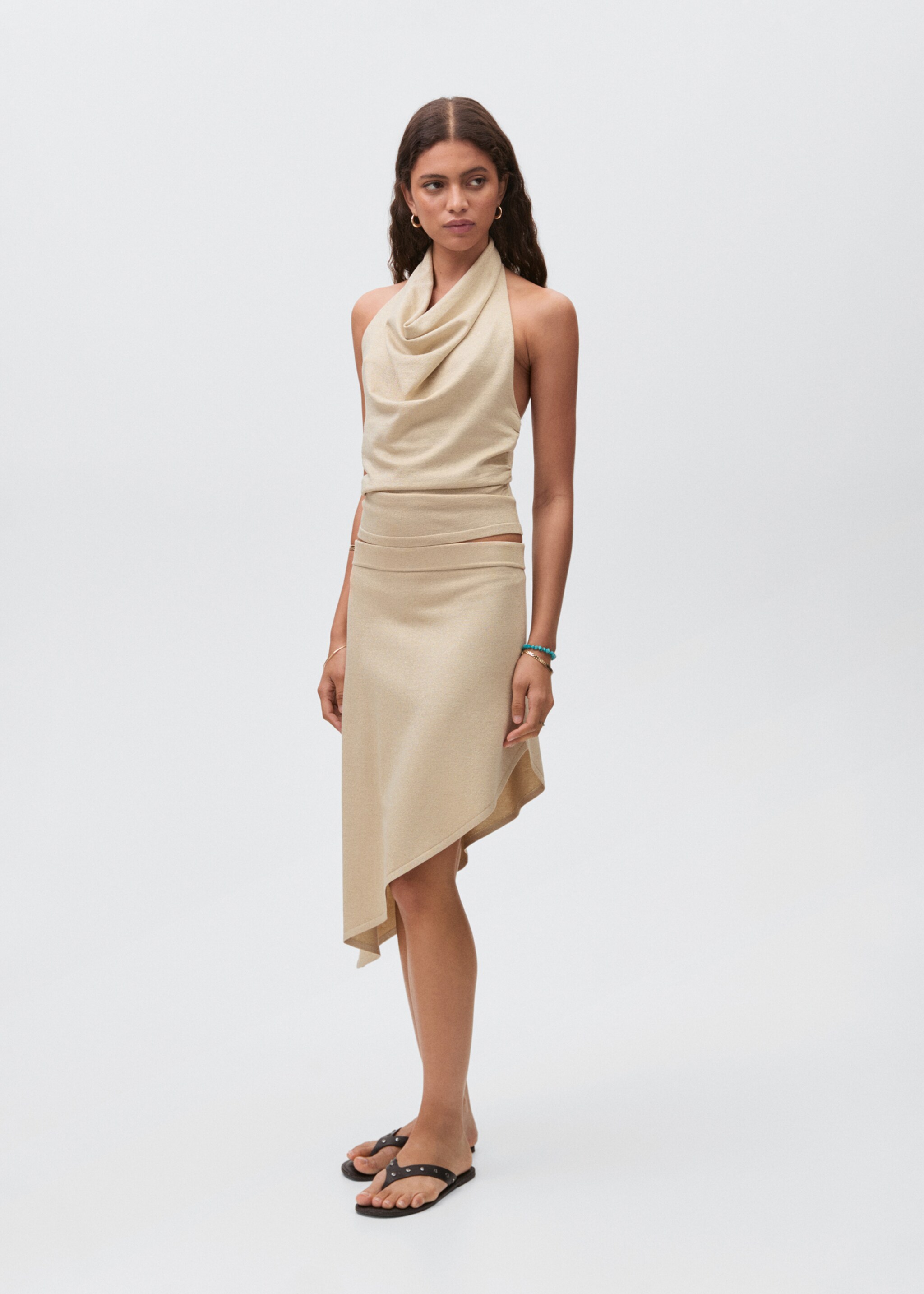 Asymmetrical lurex skirt - General plane