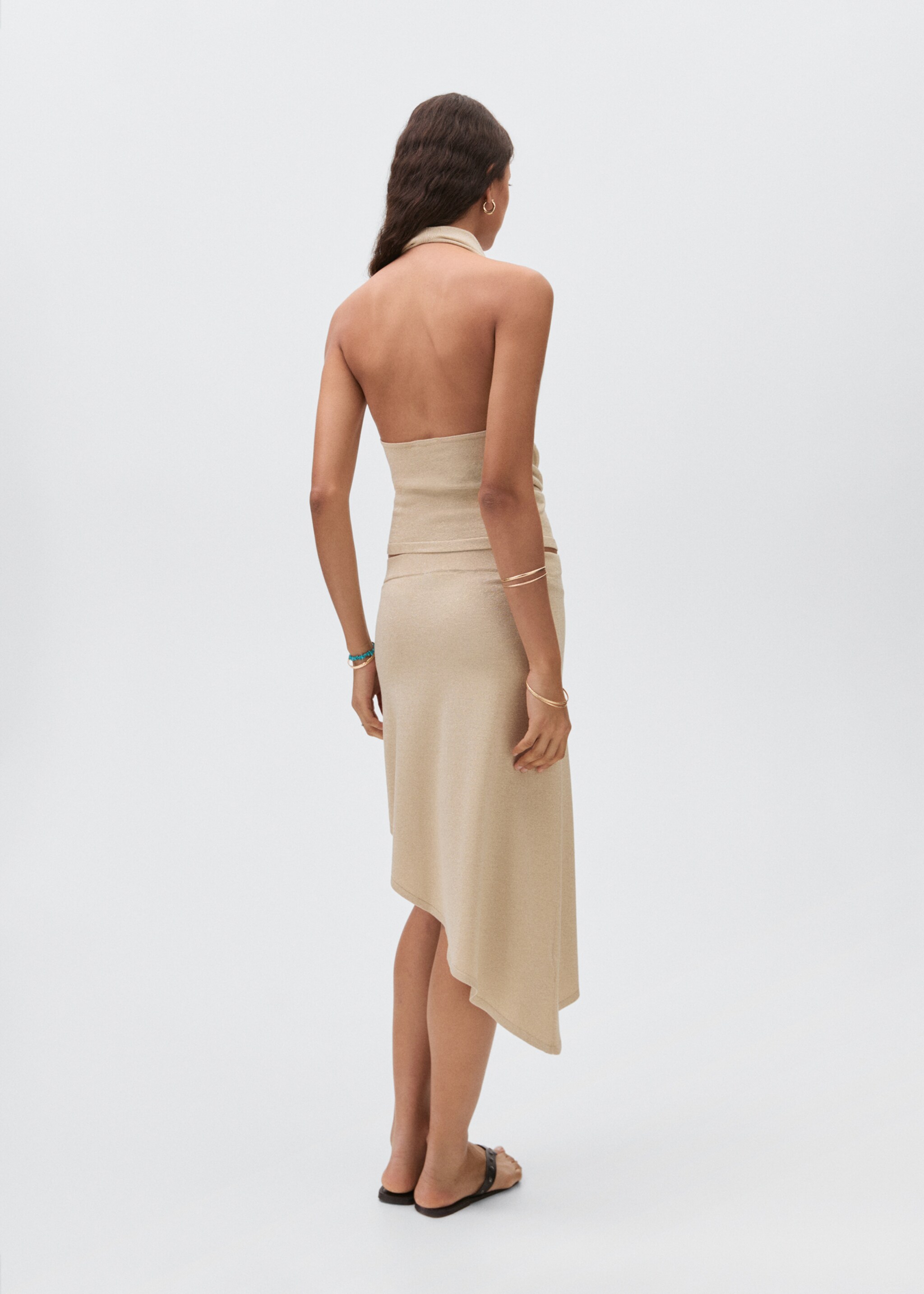 Asymmetrical lurex skirt - Reverse of the article