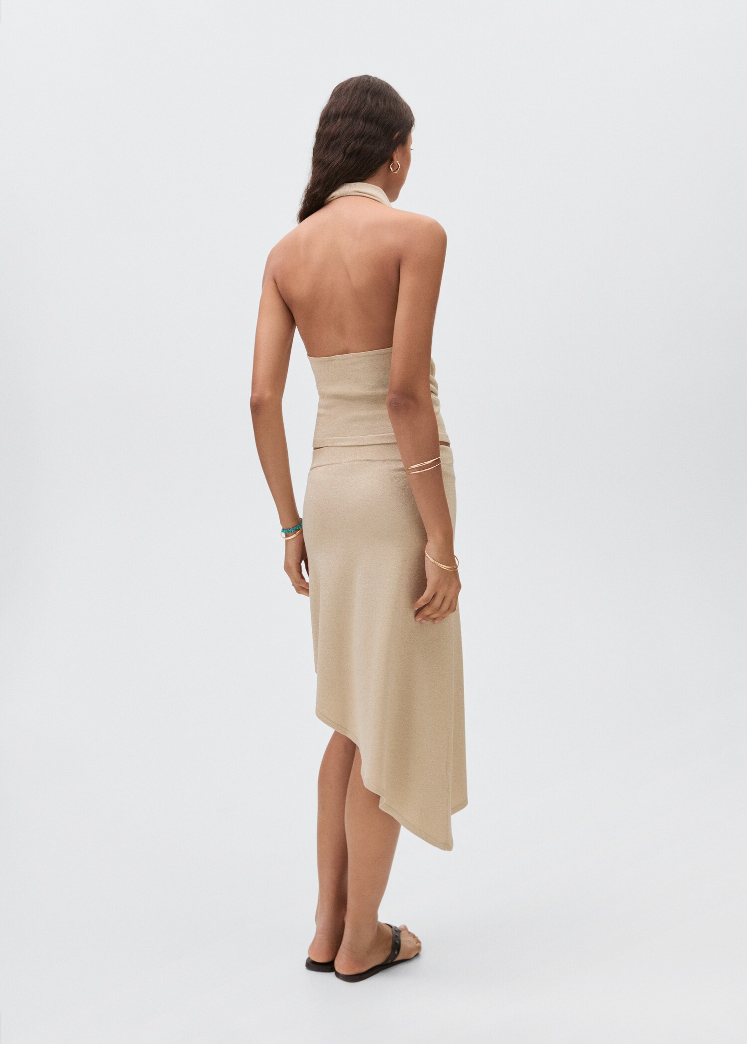 Asymmetrical lurex skirt - Reverse of the article