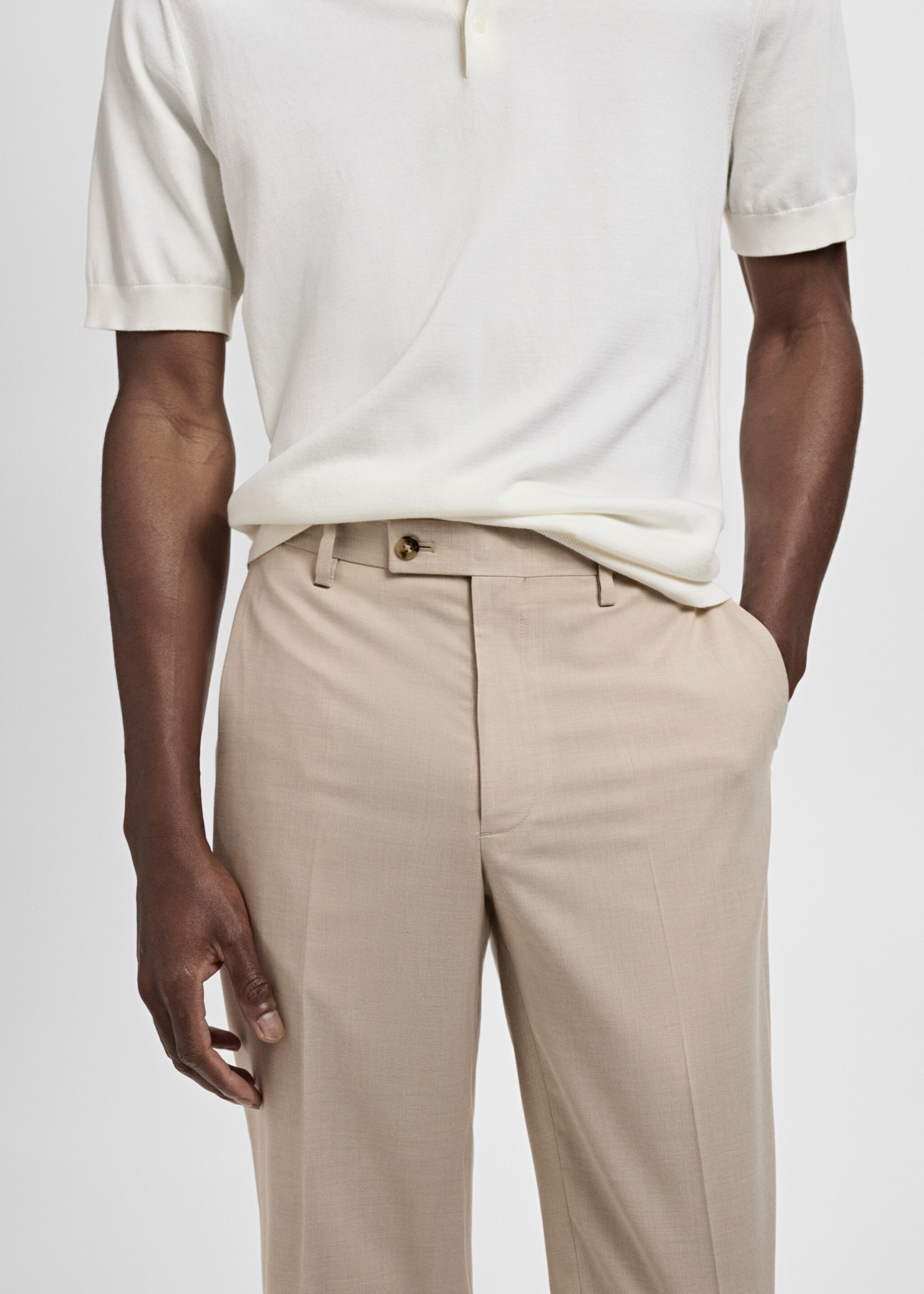 Pantalón traje Milán slim fit - Detalle del artículo 1, Beige. Ref: 17061190-01.
