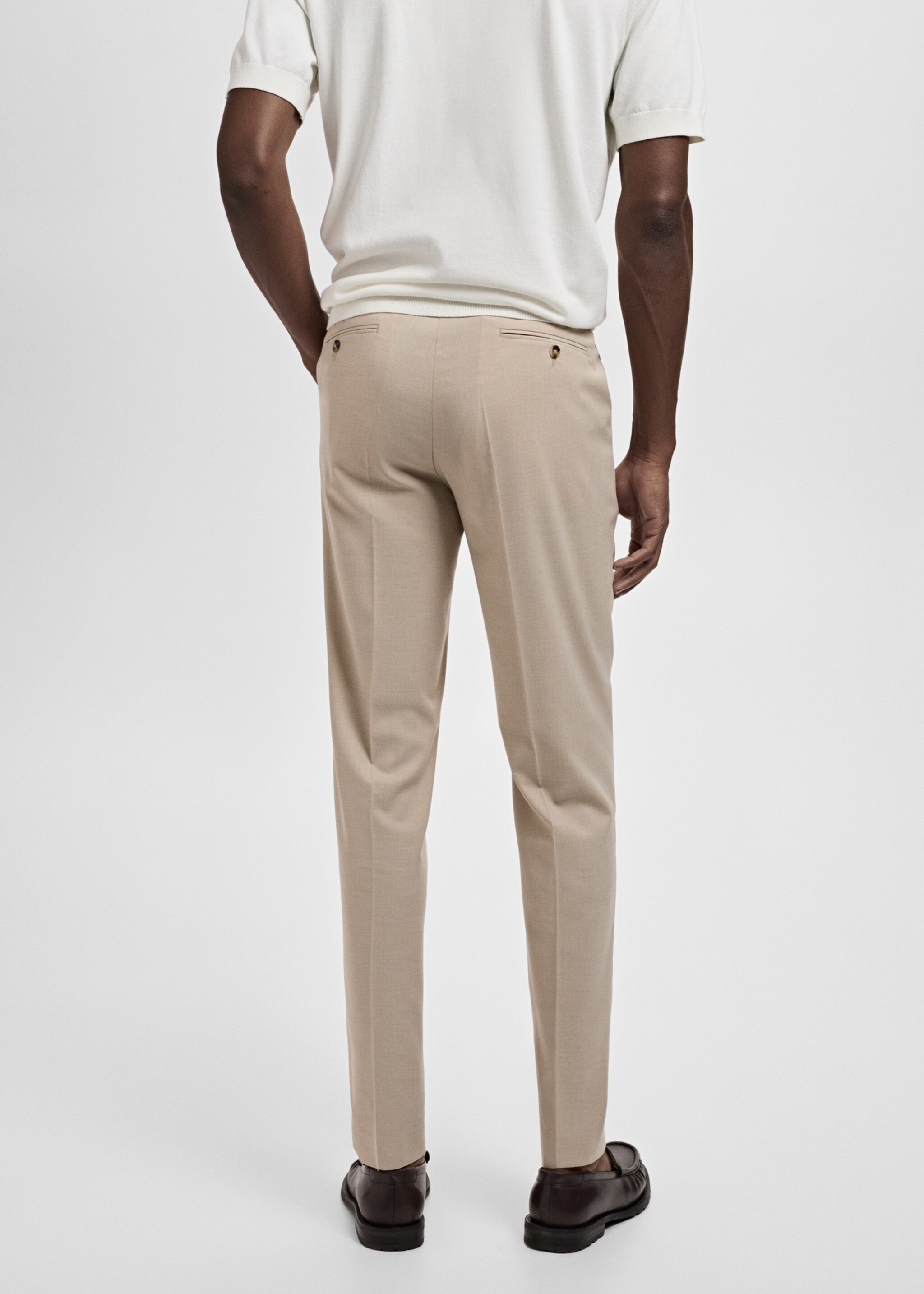 Pantalón traje Milán slim fit - Reverso del artículo, Beige. Ref: 17061190-01.