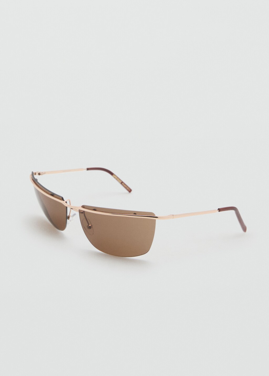 Frameless sunglasses with metal temples