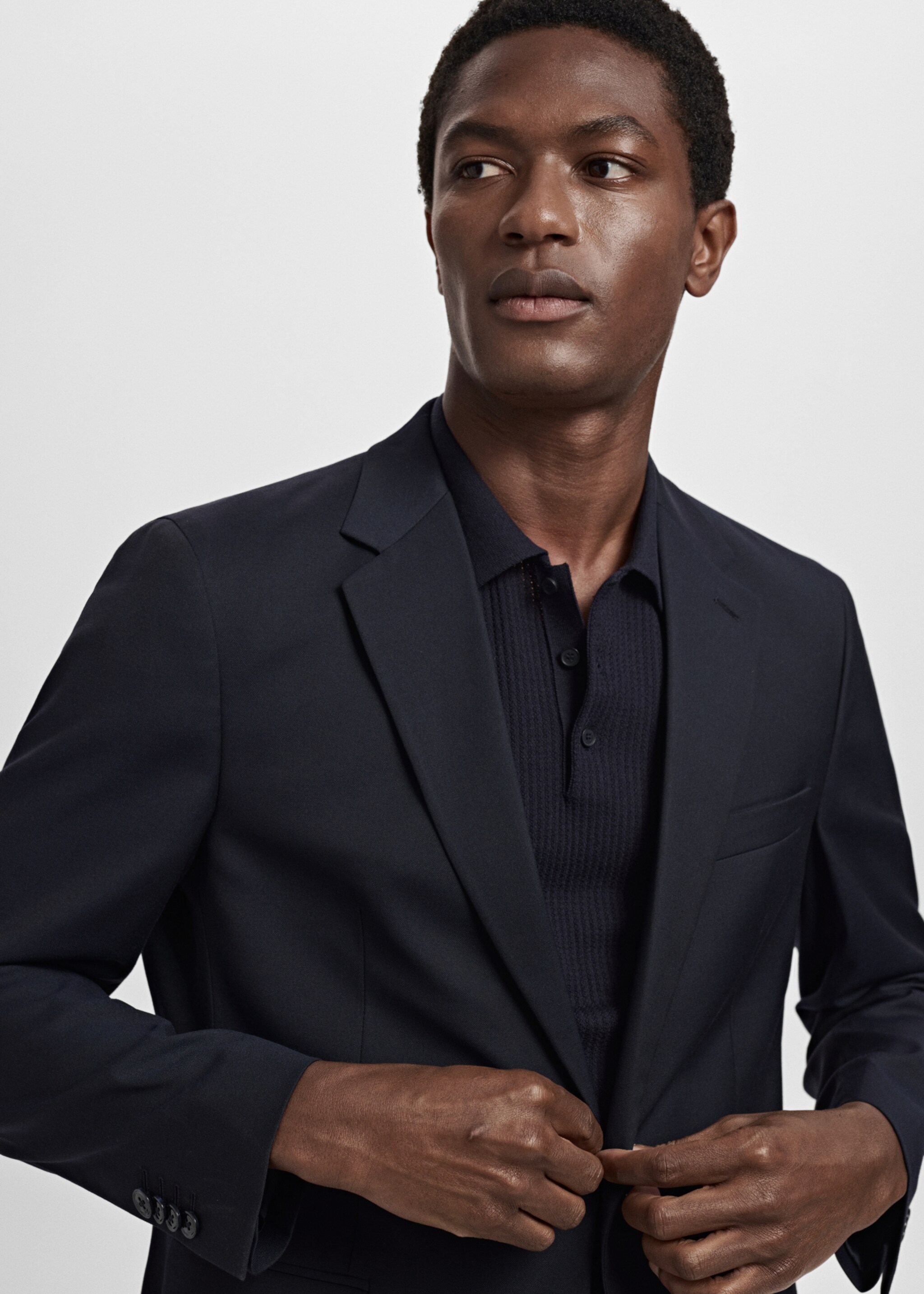 Milan slim-fit suit jacket - Details of the article 1, Navy. Ref: 17061234-01.