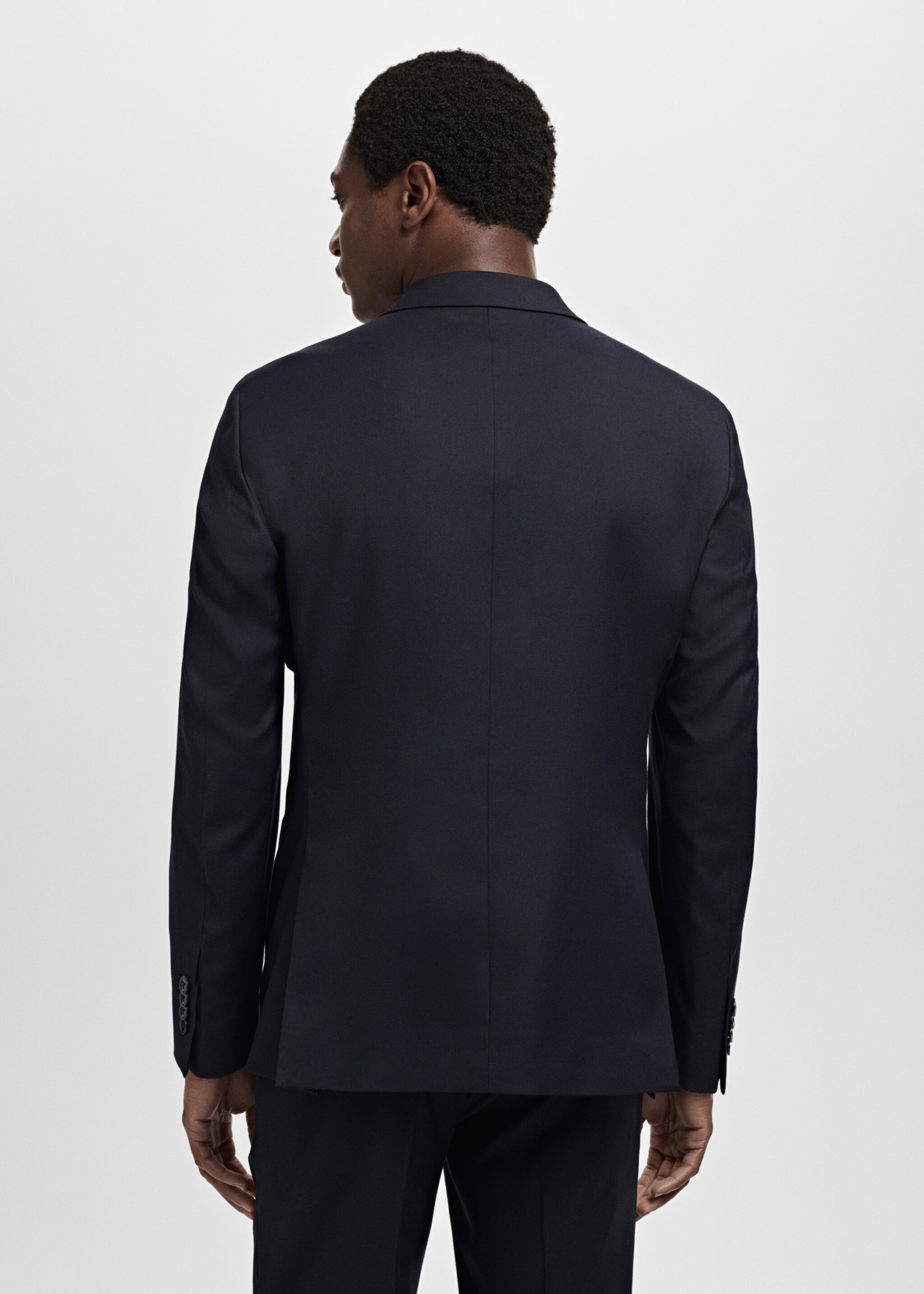 Milan slim-fit suit jacket - Reverse of the article, Navy. Ref: 17061234-01.