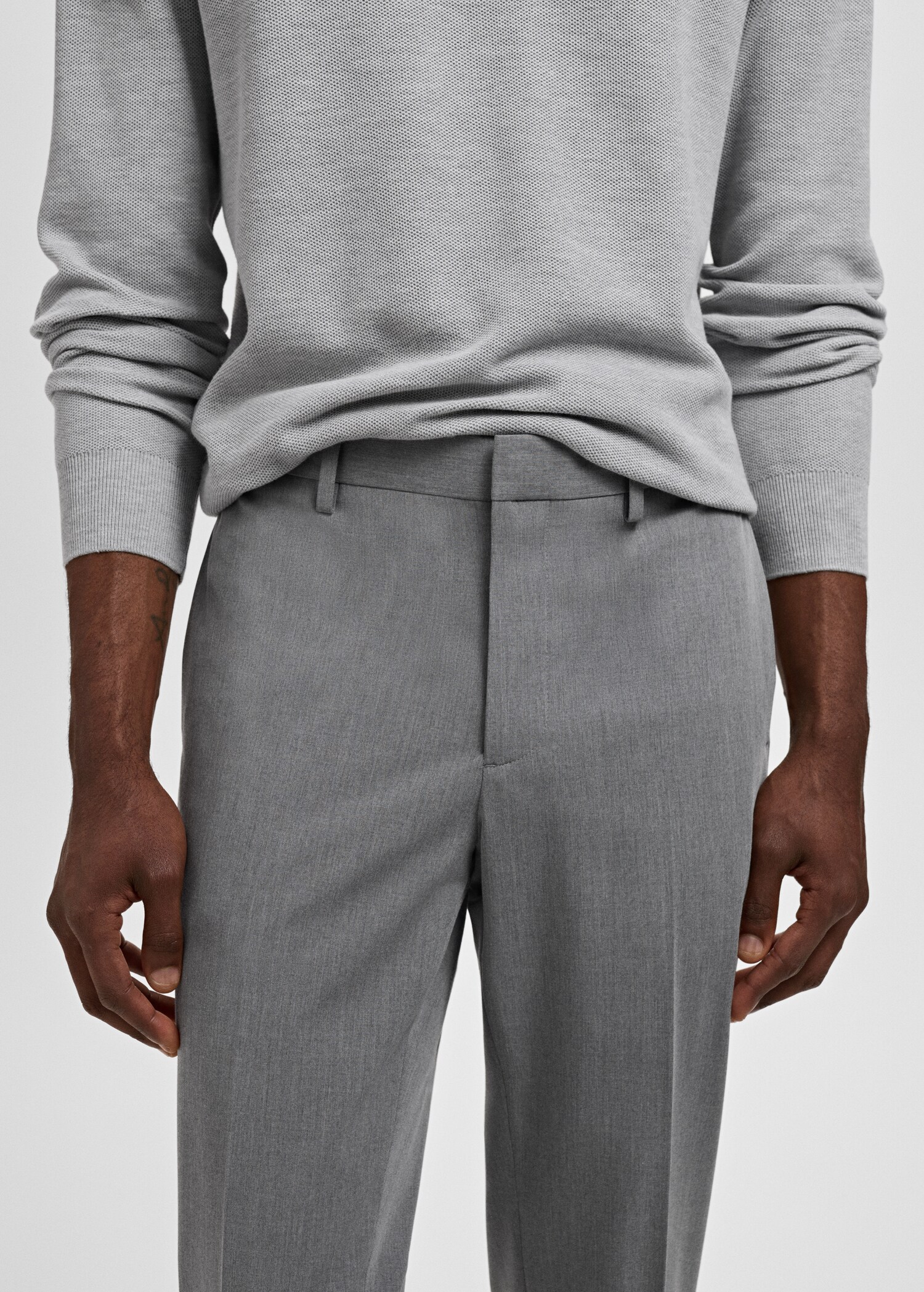 Stretch fabric super slim-fit suit trousers - Details of the article 1