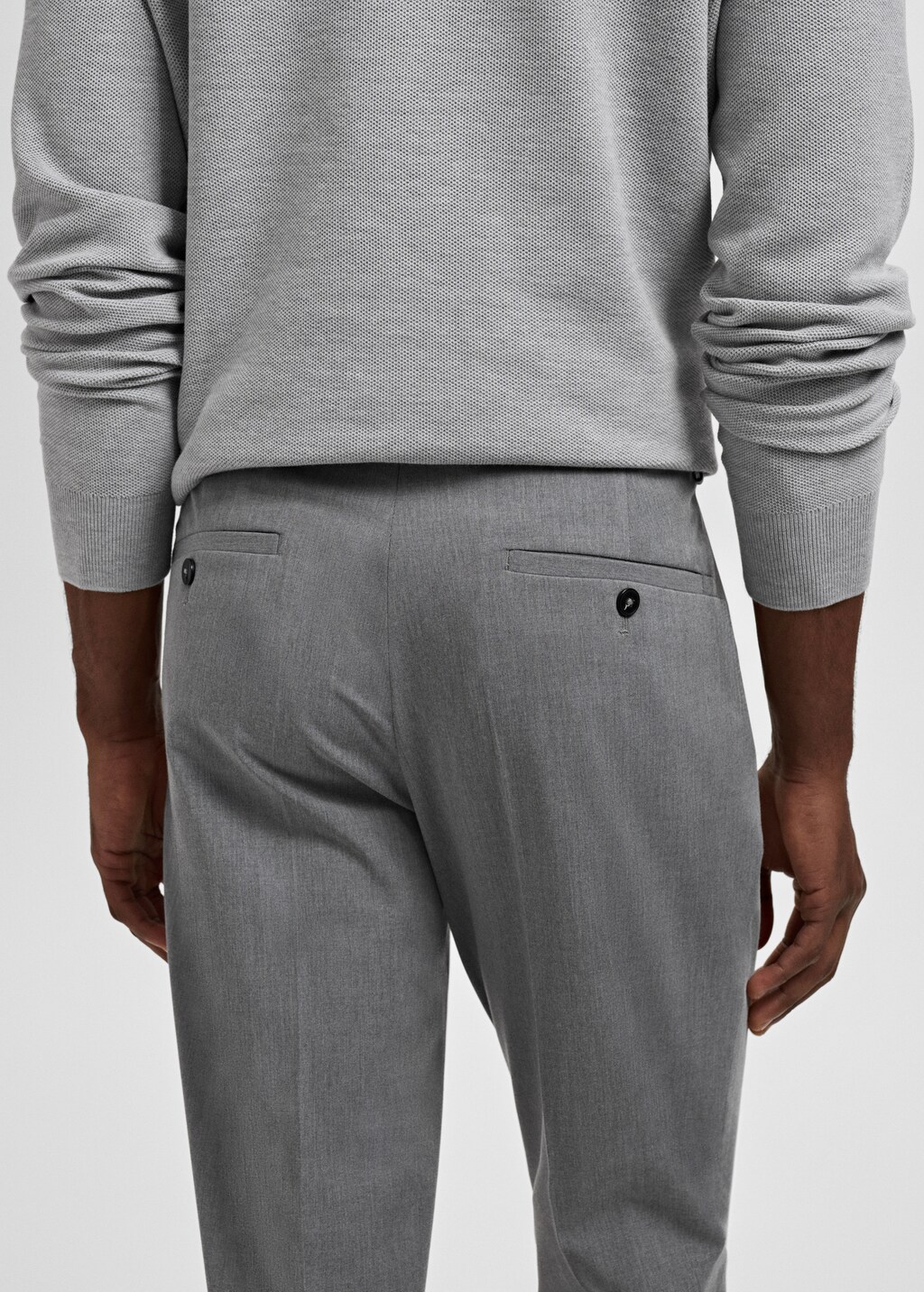 Stretch fabric super slim-fit suit trousers