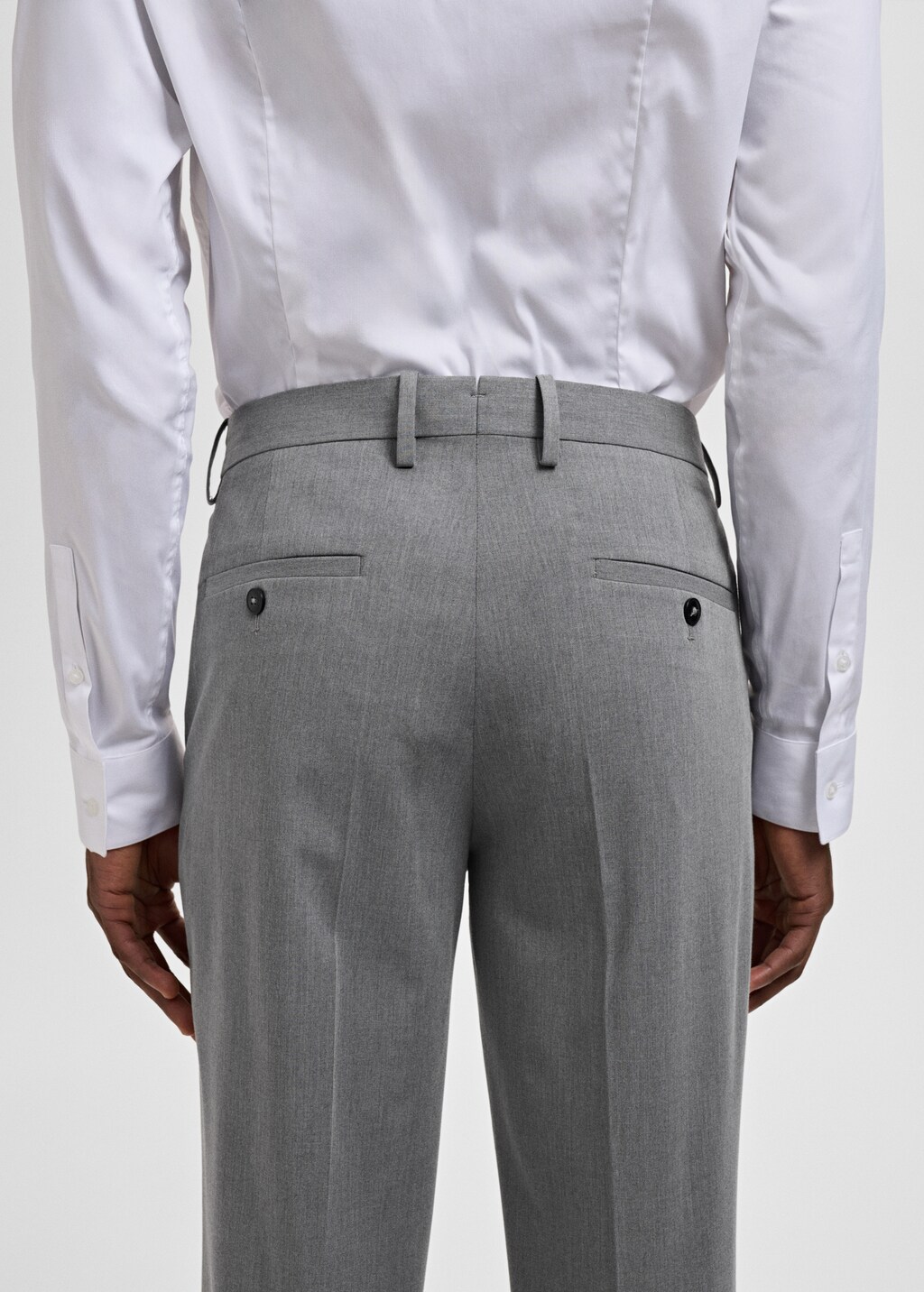 Stretch fabric super slim-fit suit trousers