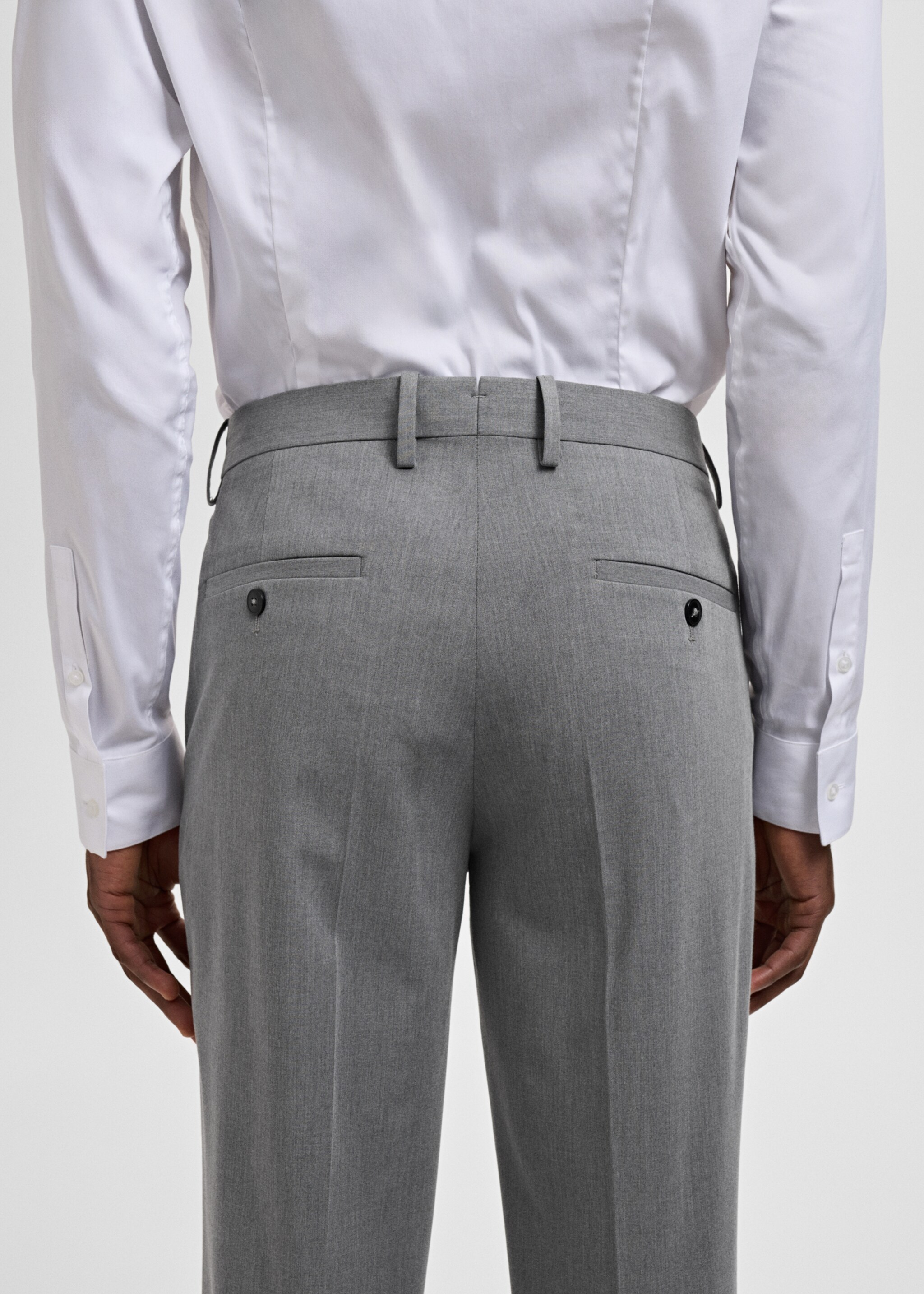 Stretch fabric super slim-fit suit trousers - Details of the article 3