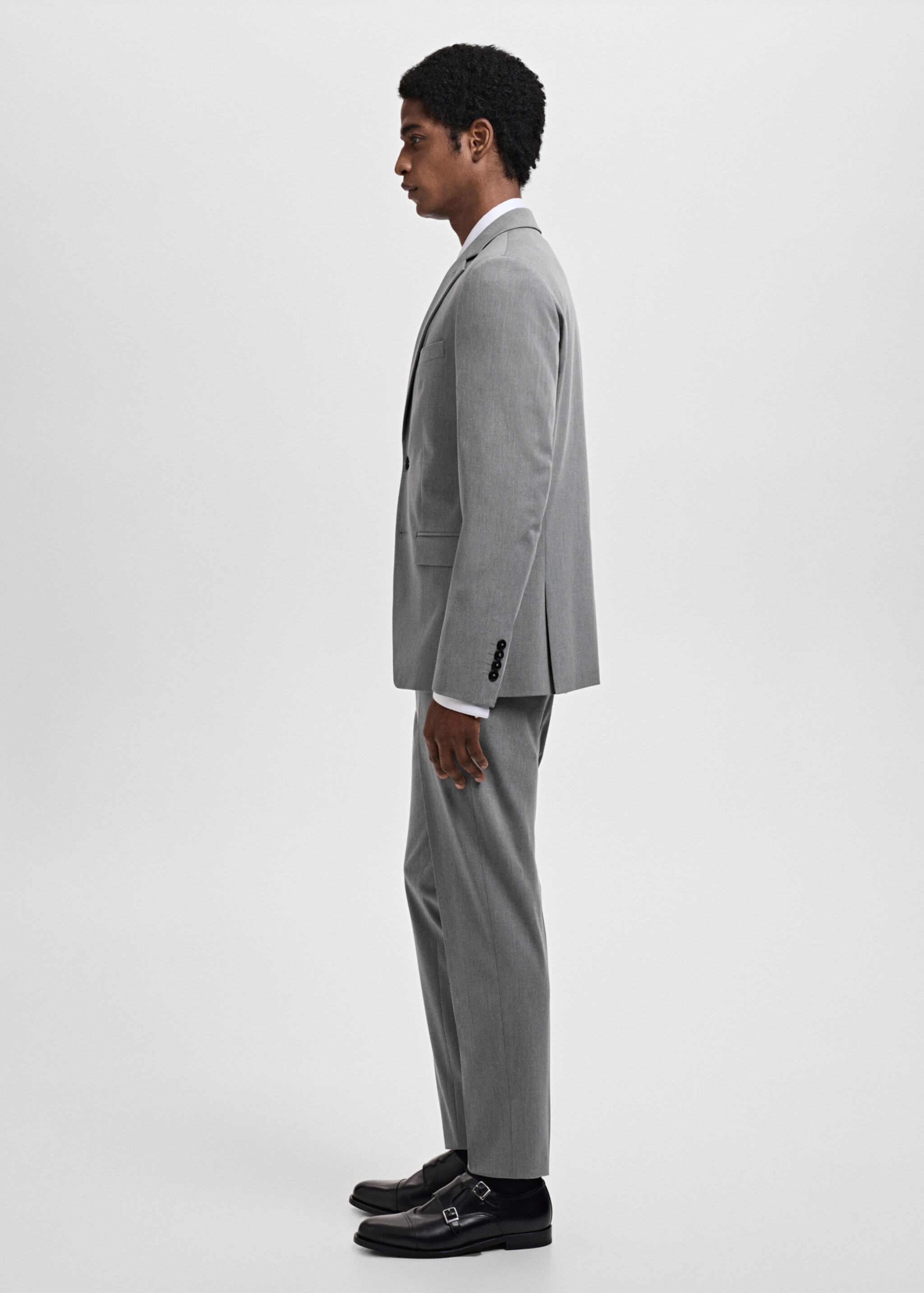 Stretch fabric super slim-fit suit trousers - Details of the article 4