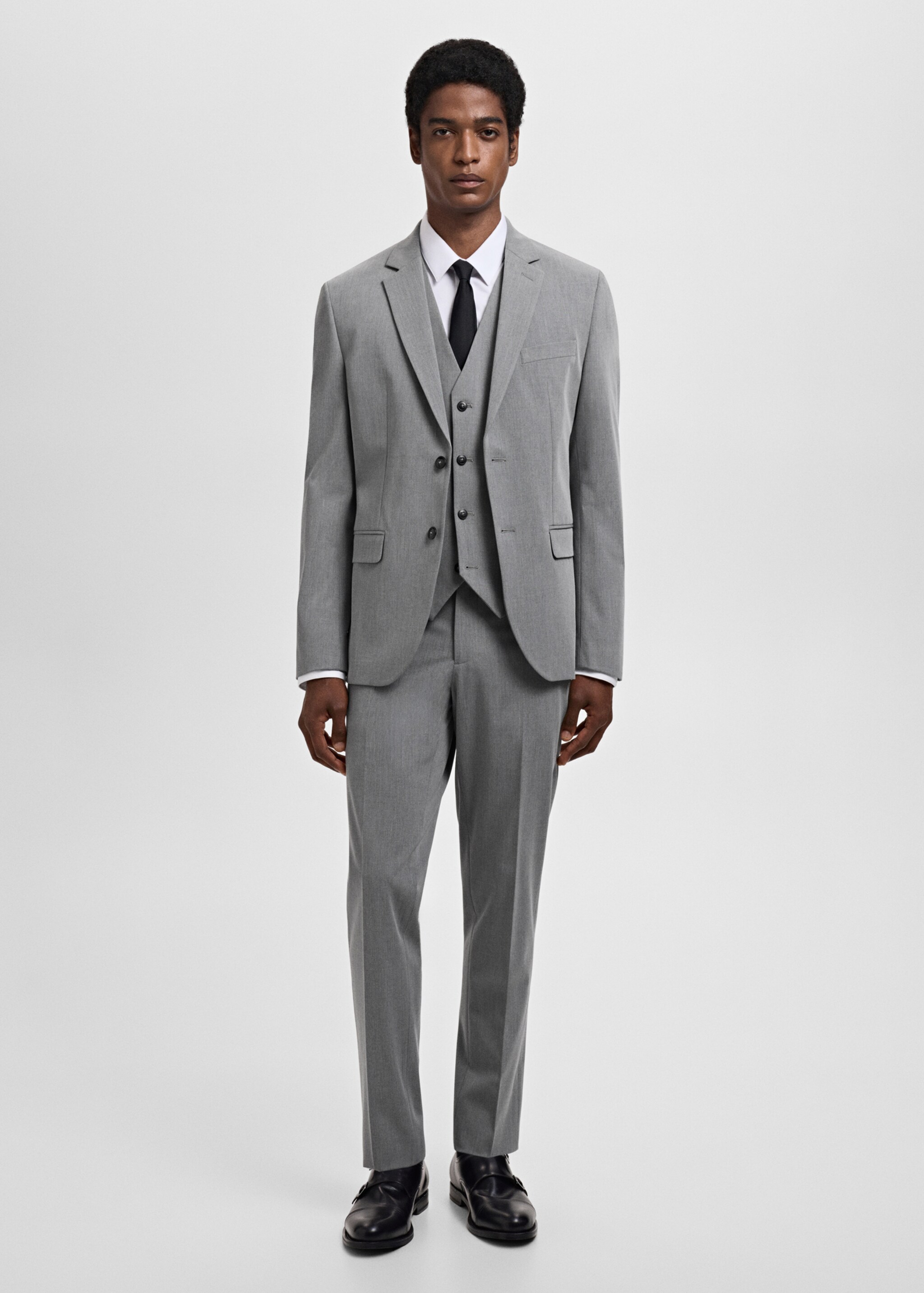 Stretch fabric super slim-fit suit trousers - General plane