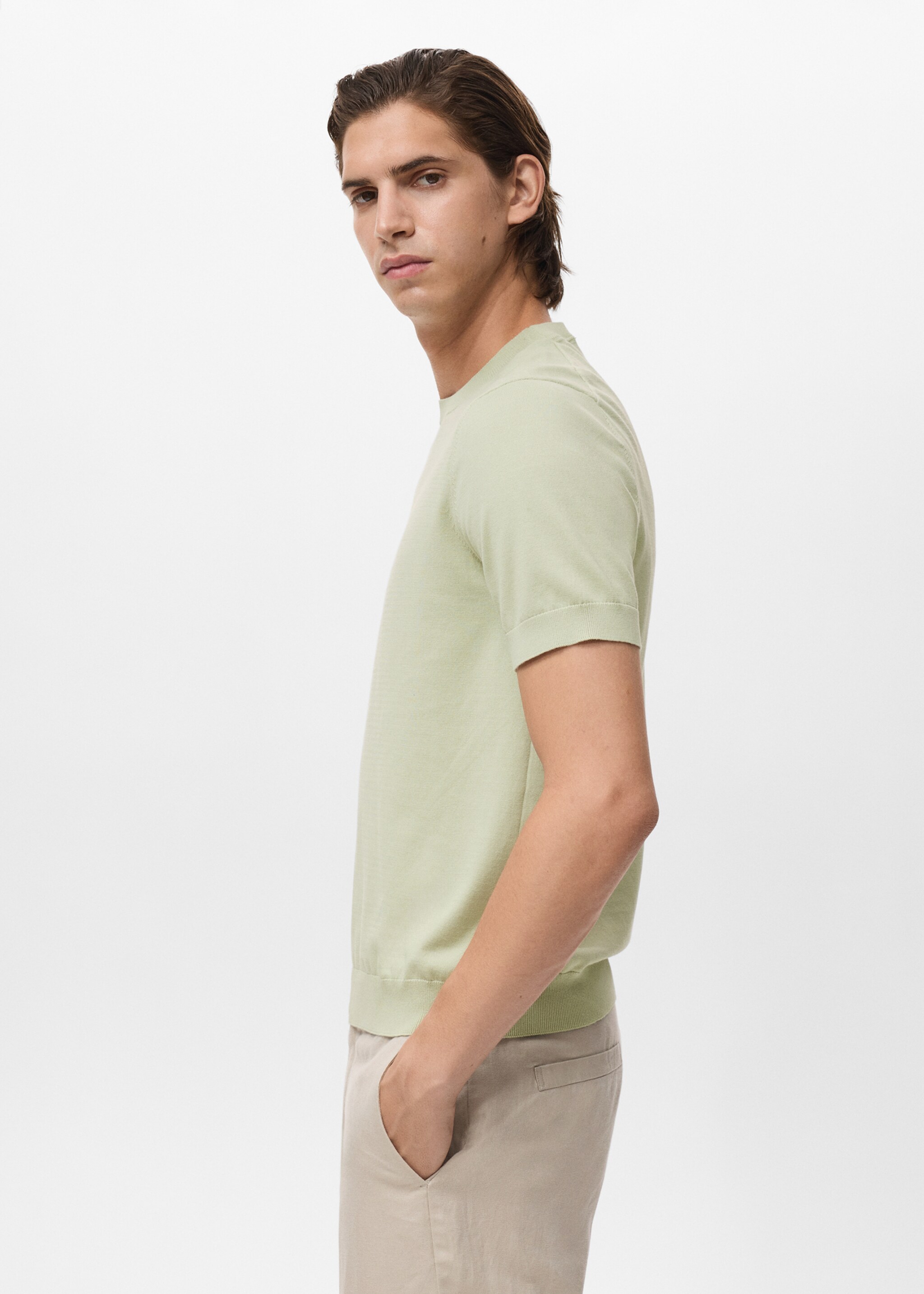 Cotton fine-knit t-shirt - Details of the article 2