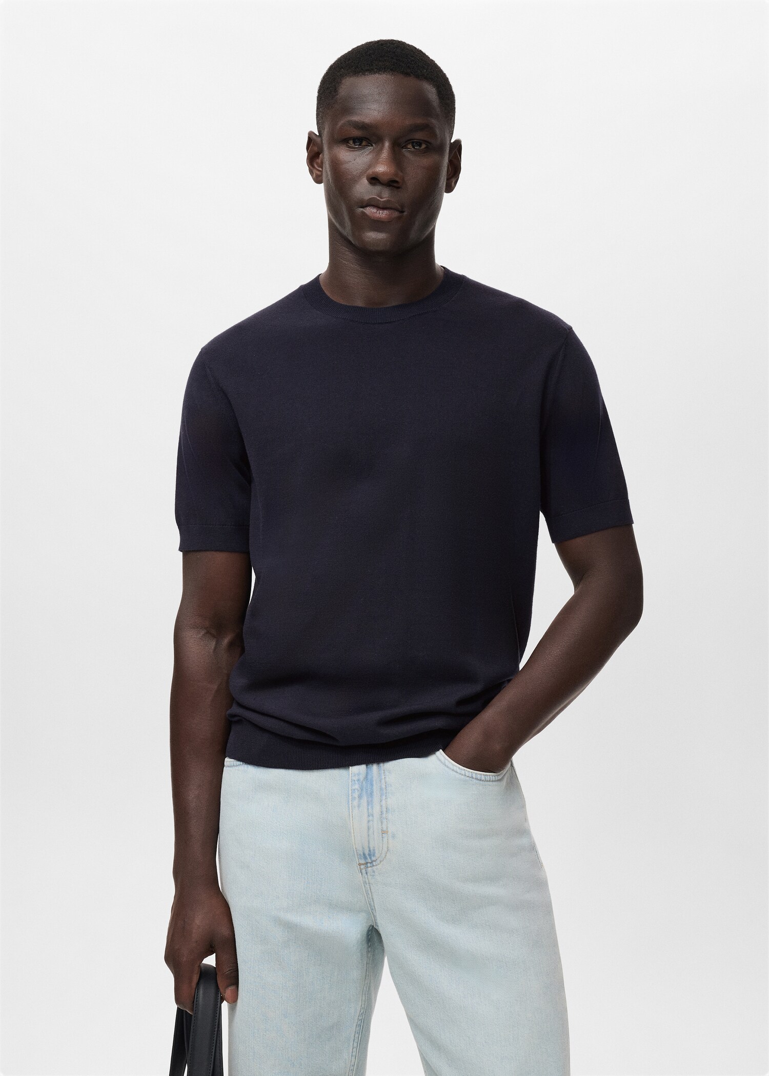 Cotton fine-knit t-shirt - Medium plane