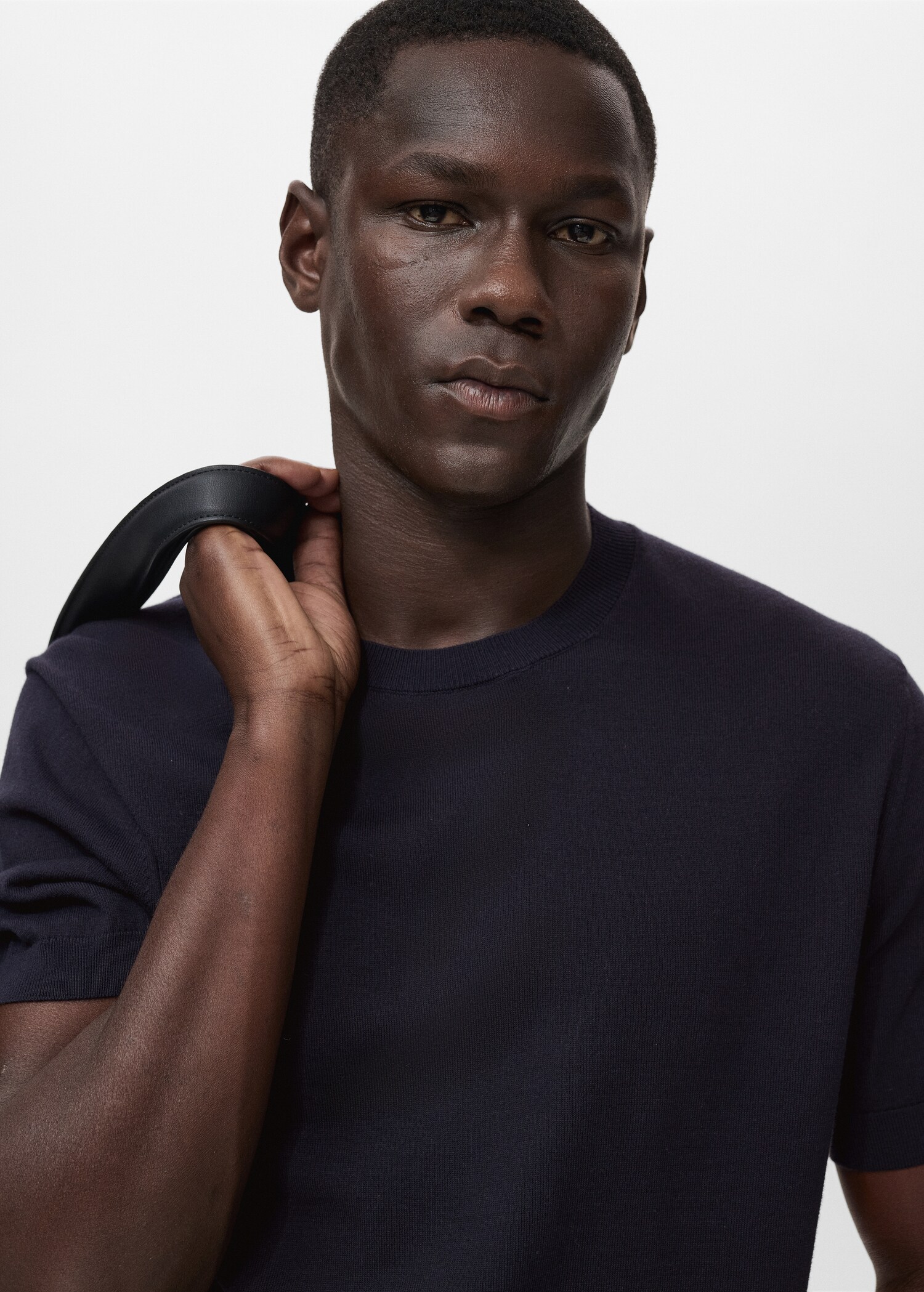 Cotton fine-knit t-shirt - Details of the article 1