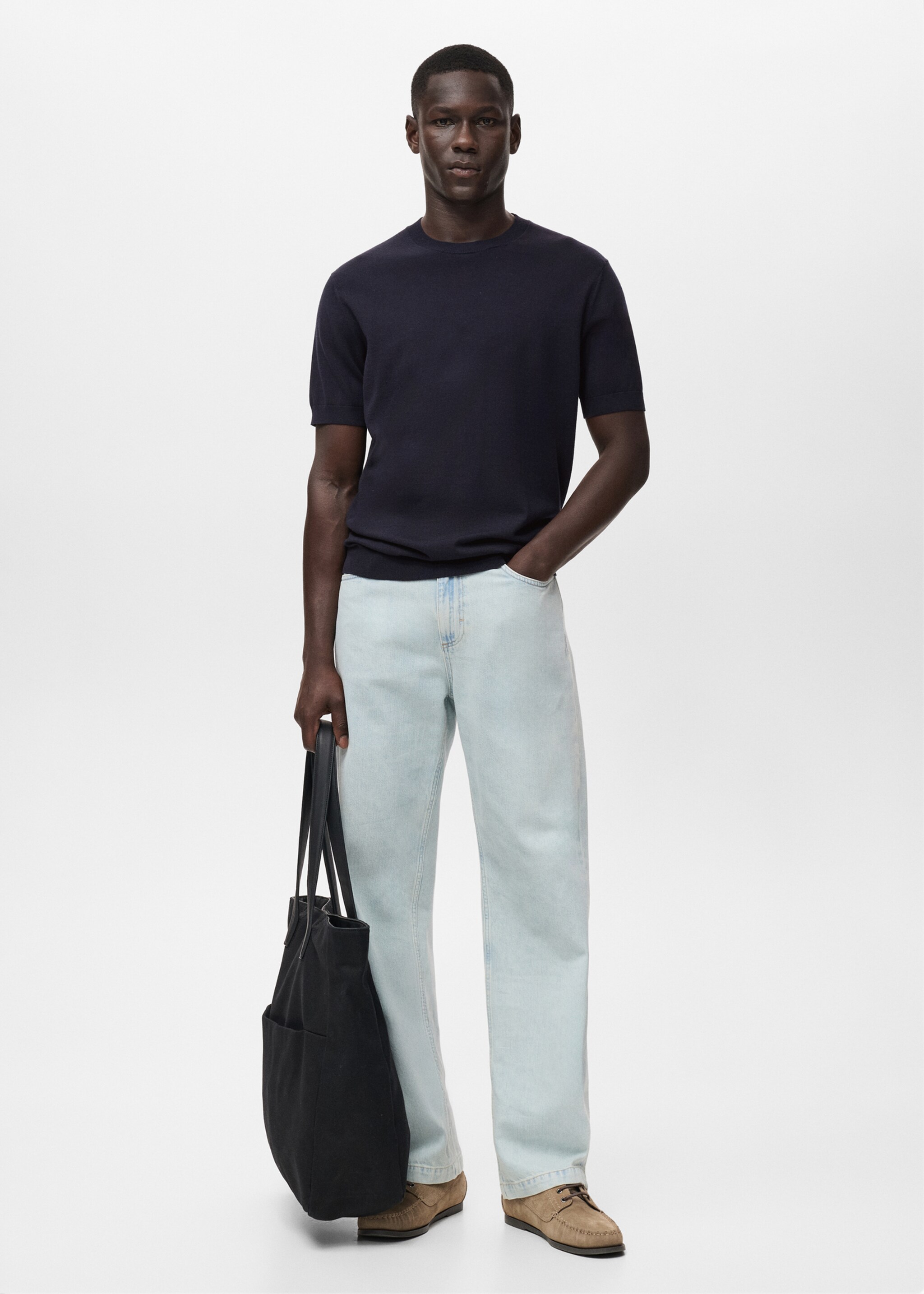 Cotton fine-knit t-shirt - General plane, Night Blue. Ref: 17061245-01.
