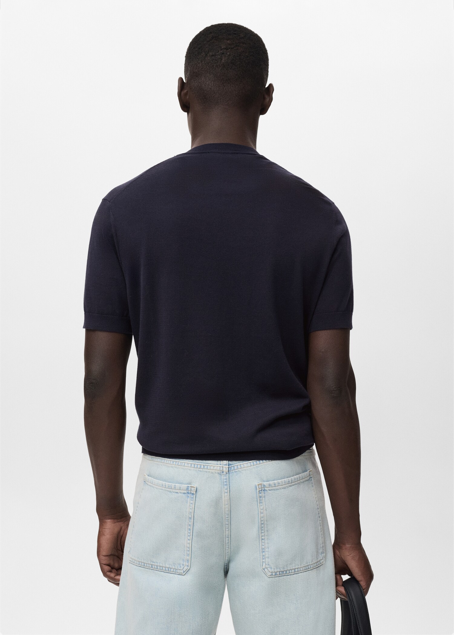 Cotton fine-knit t-shirt - Reverse of the article