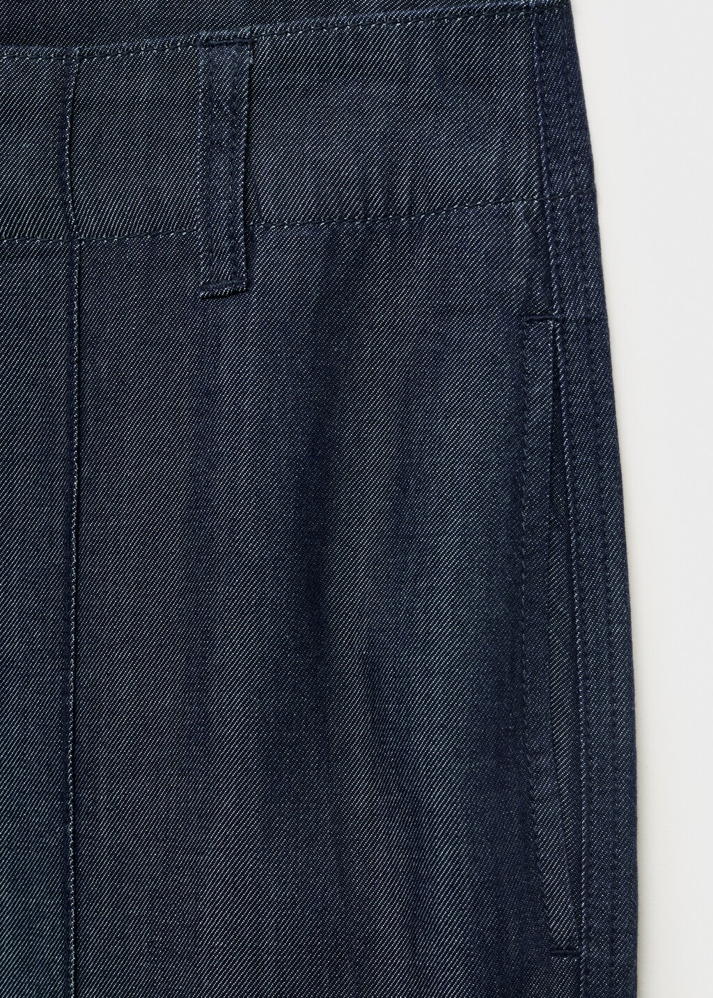 Wide leg denim pants with stitching