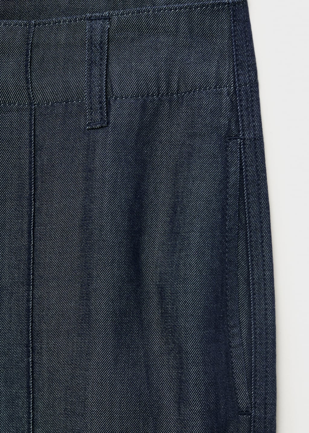 Wide leg denim pants with stitching