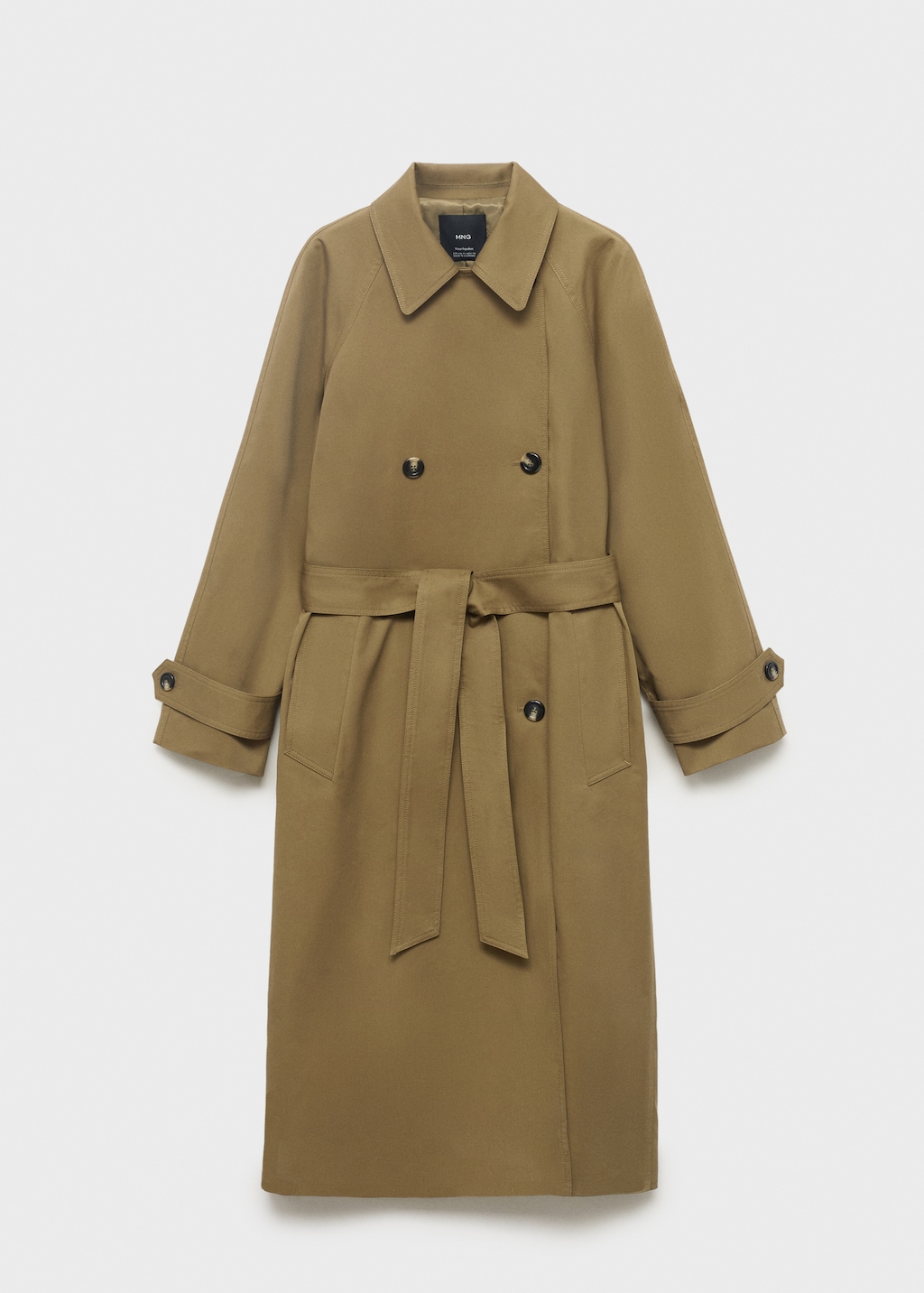 Long double-breasted trench coat