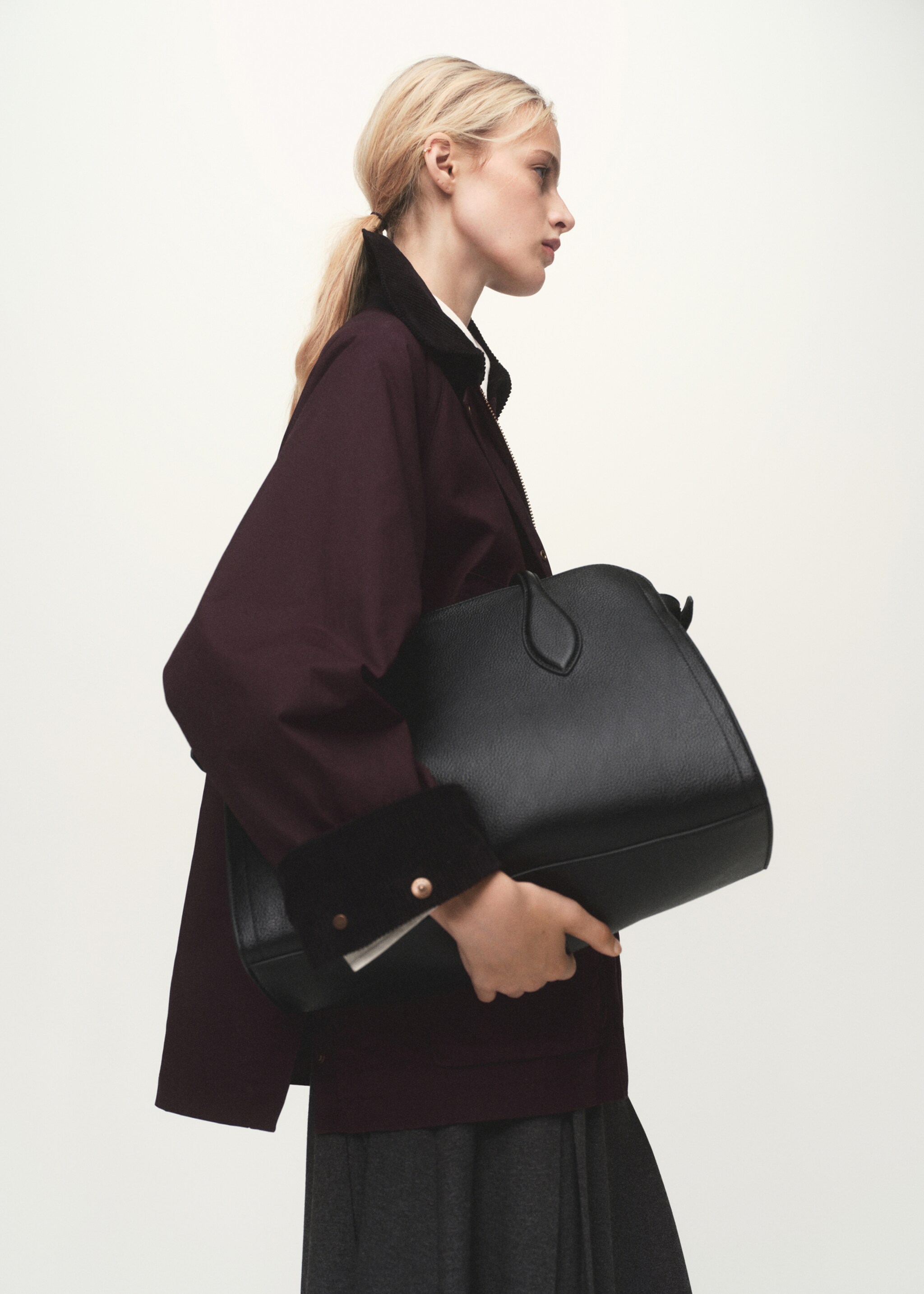 Parka algodón cuello pana - Detalle del artículo 2, Burdeos. Ref: 17065789-02.