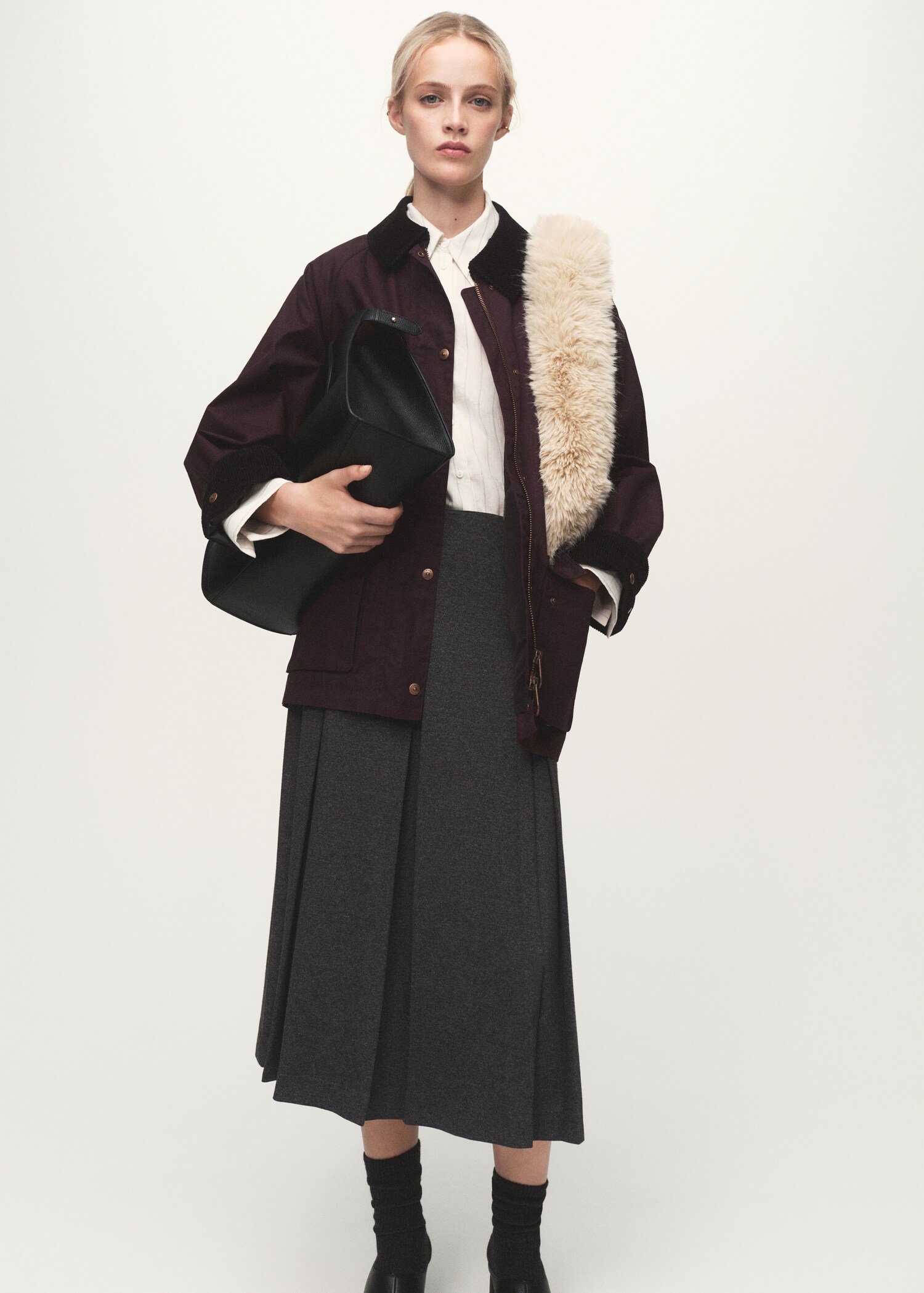 Parka algodón cuello pana - Plano general