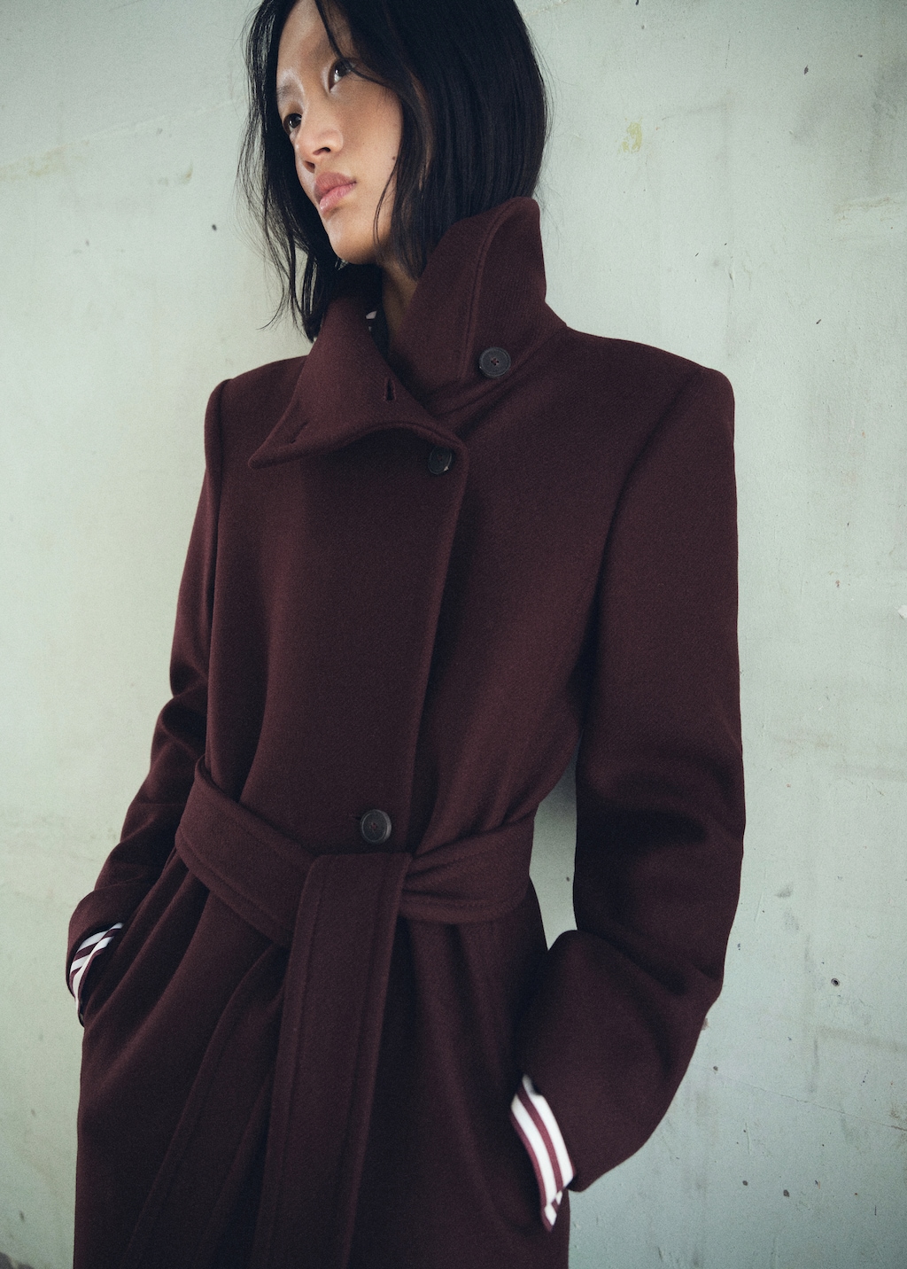 Manteco wool coat with belt